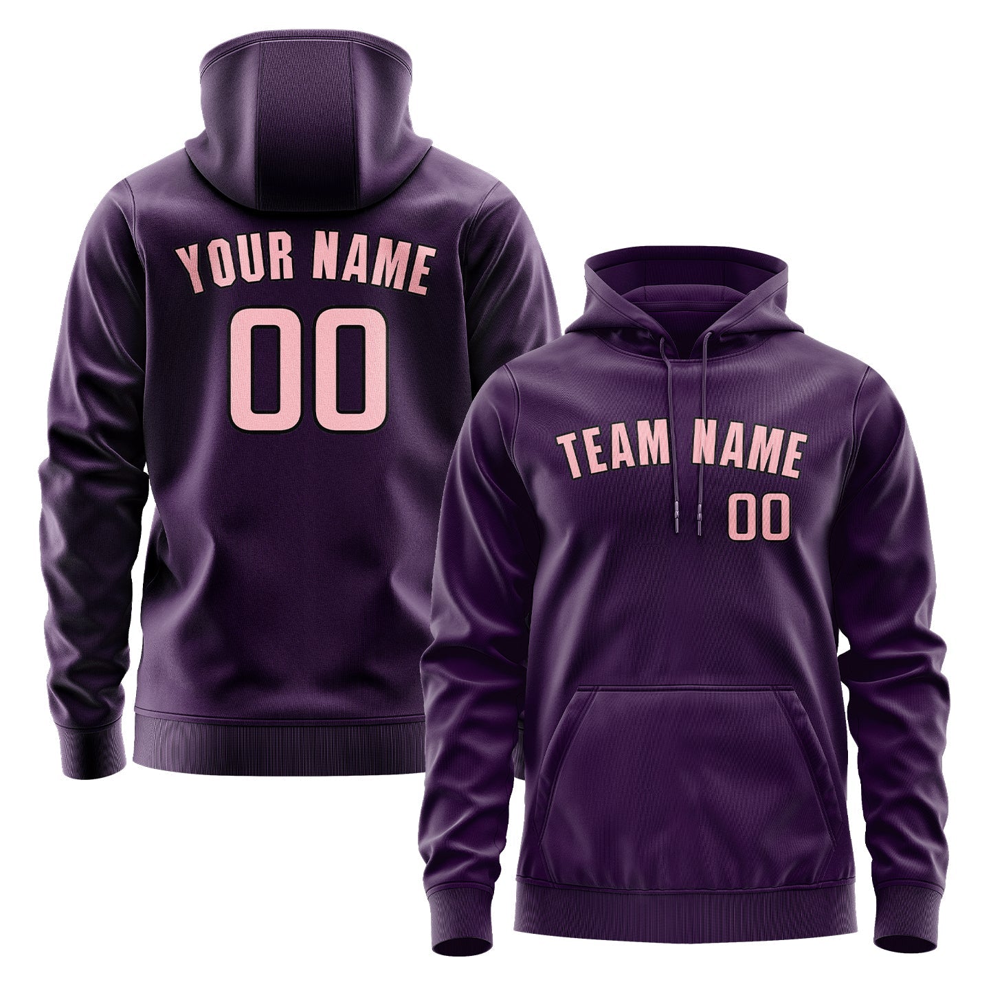 Custom Purple Light Pink Hoodie