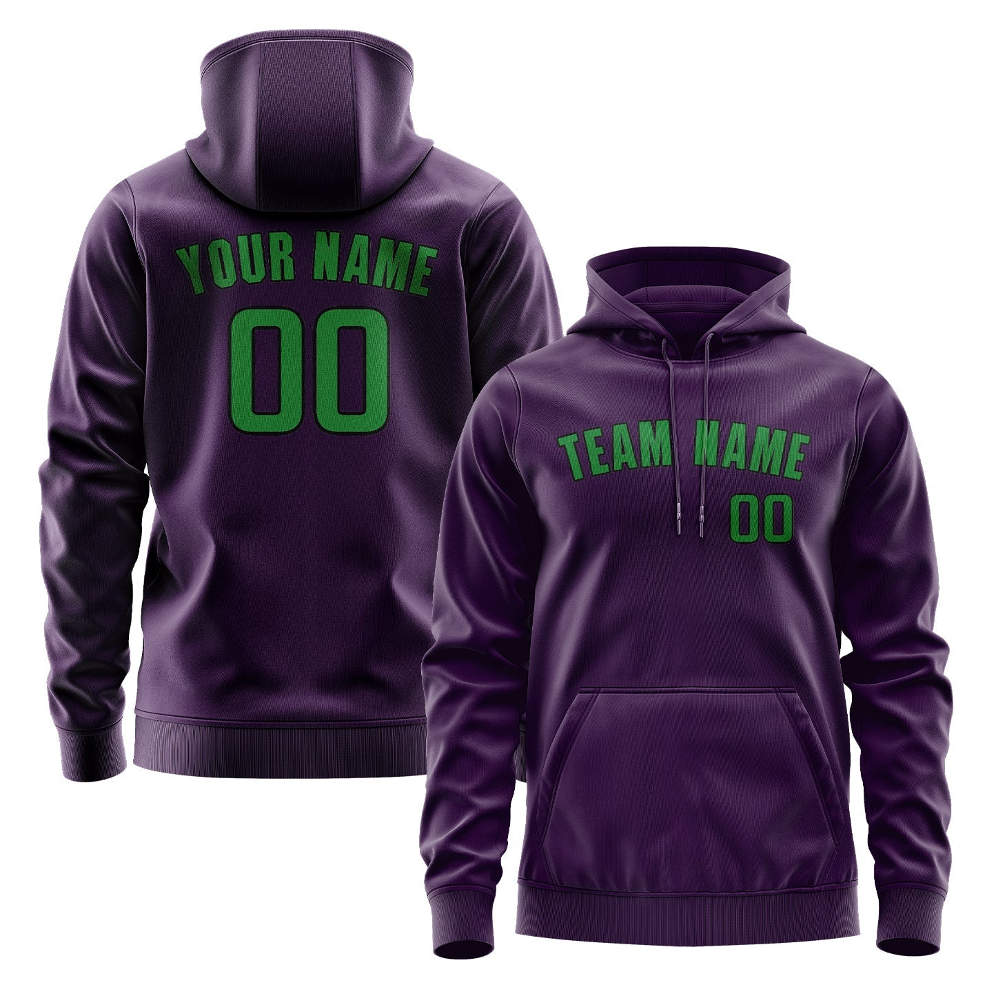 Custom Purple Emerald Green Hoodie