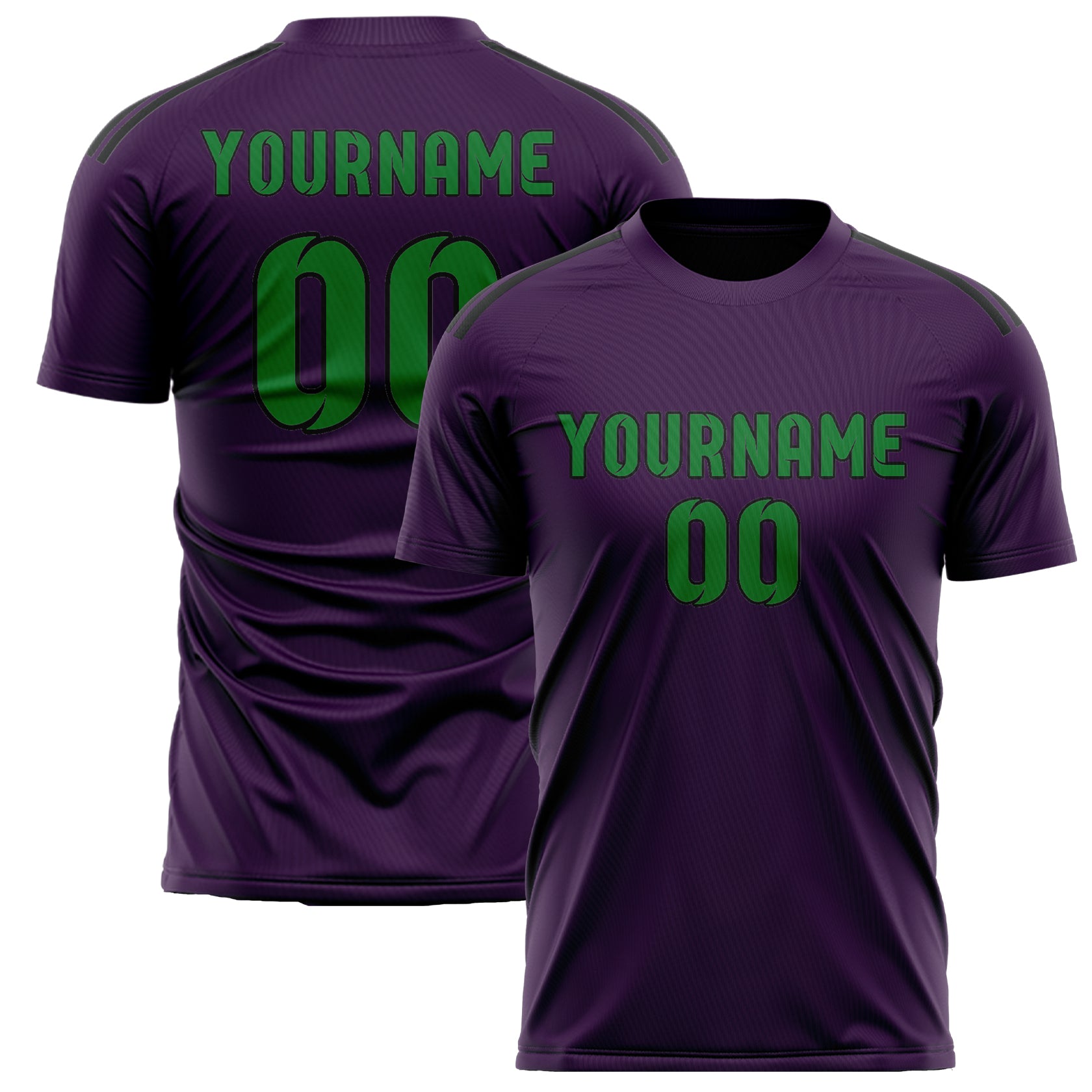Custom Purple Emerald Green Soccer Jersey
