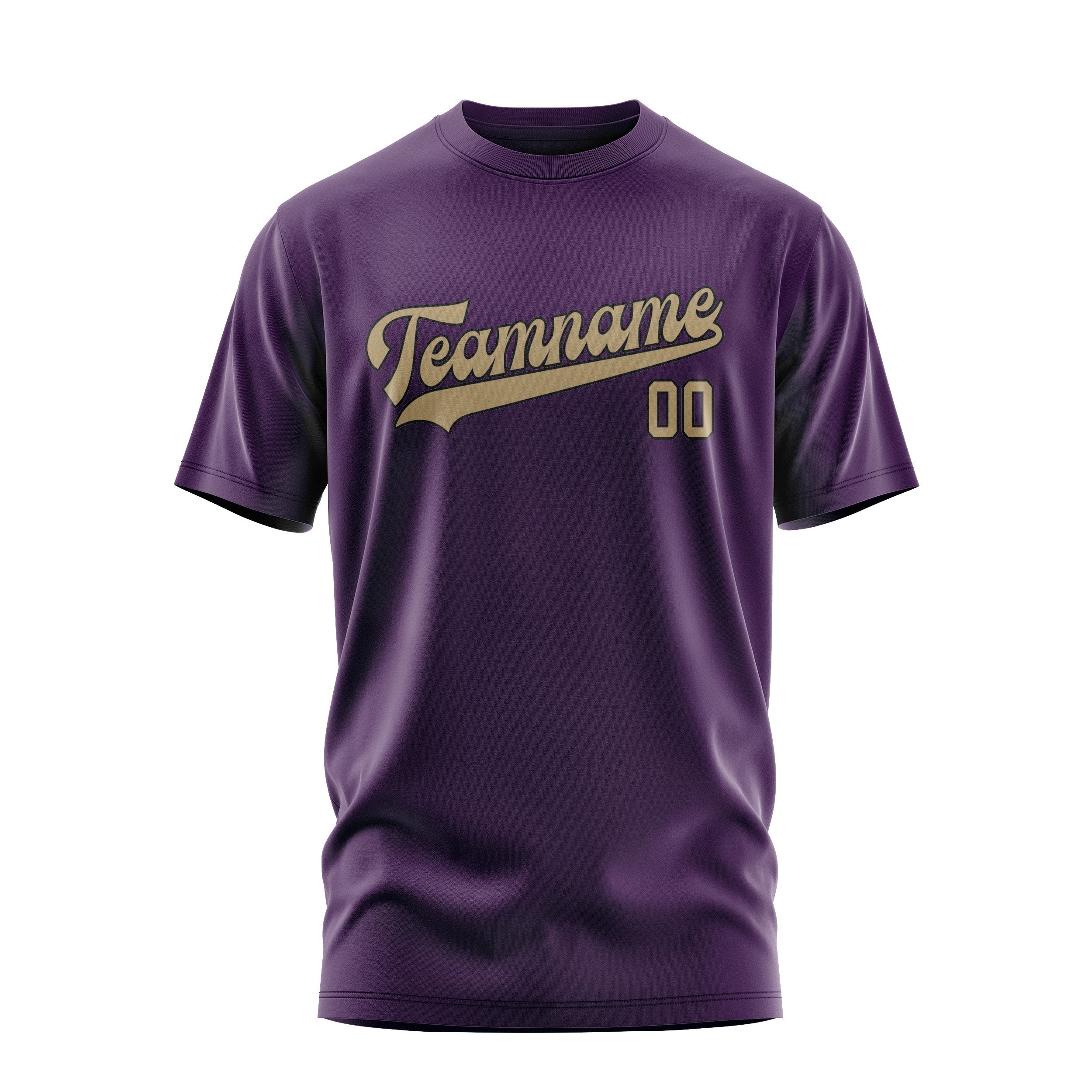 Custom Purple Light Khaki T-Shirt