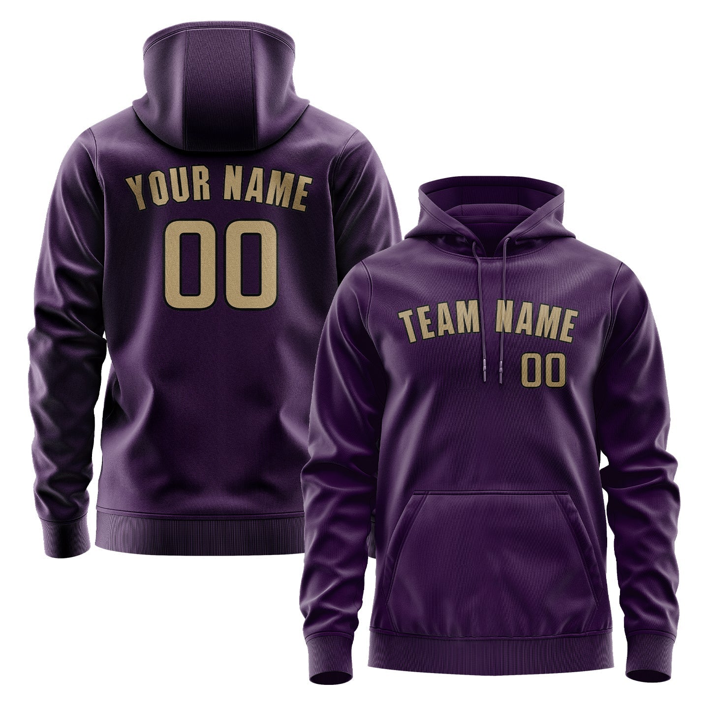 Custom Purple Light Khaki Hoodie