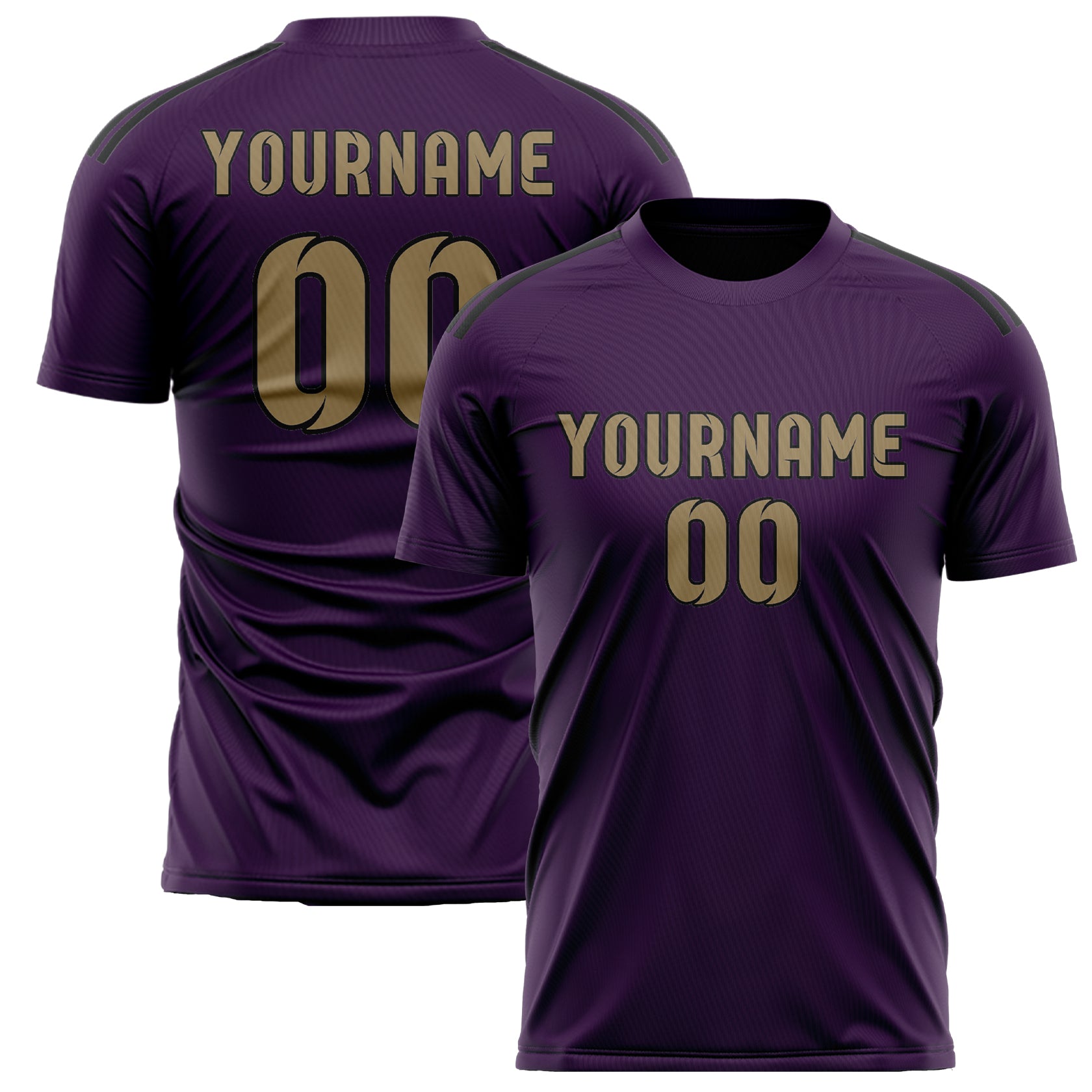 Custom Purple Light Khaki Soccer Jersey