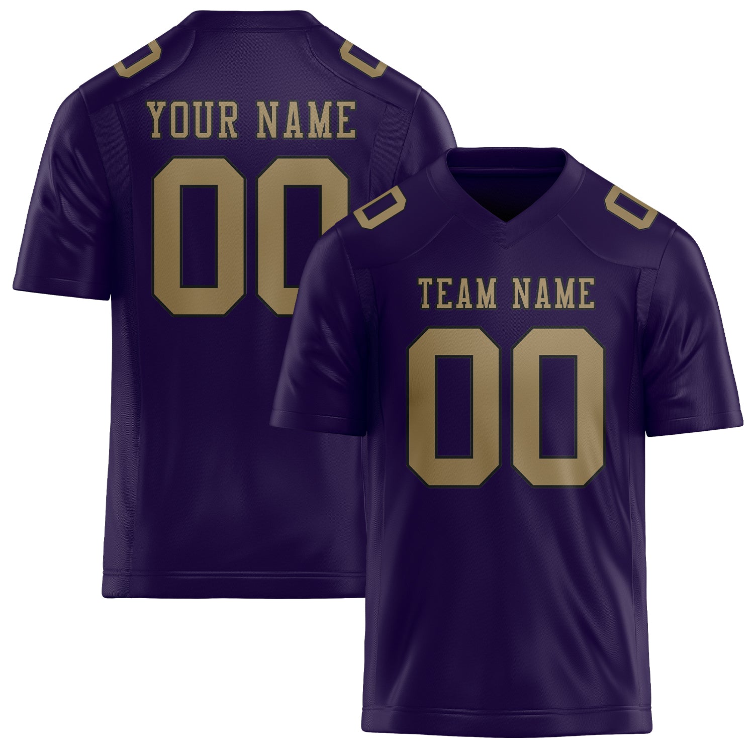 Custom Purple Light Khaki Football Jersey