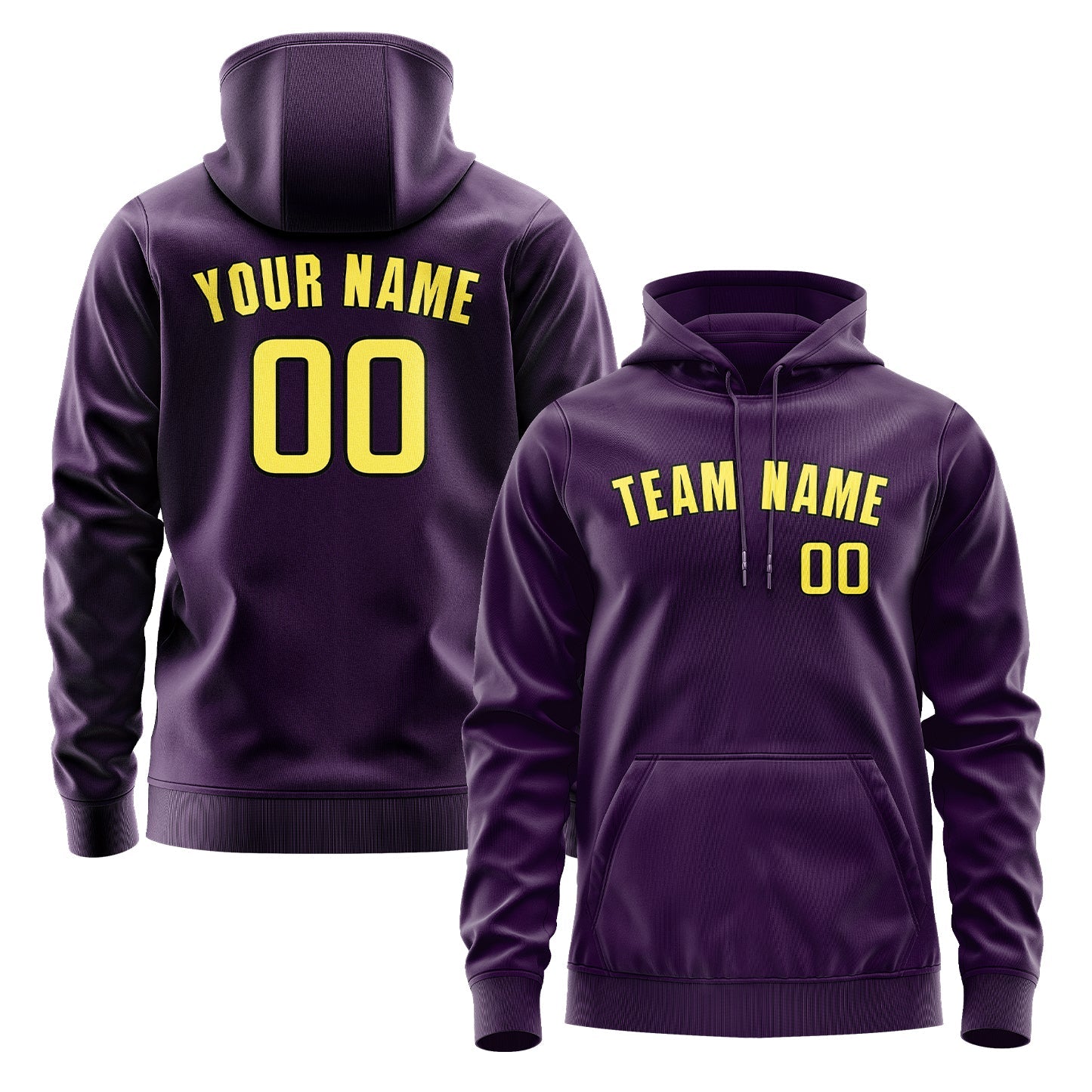 Custom Purple Light Yellow Hoodie