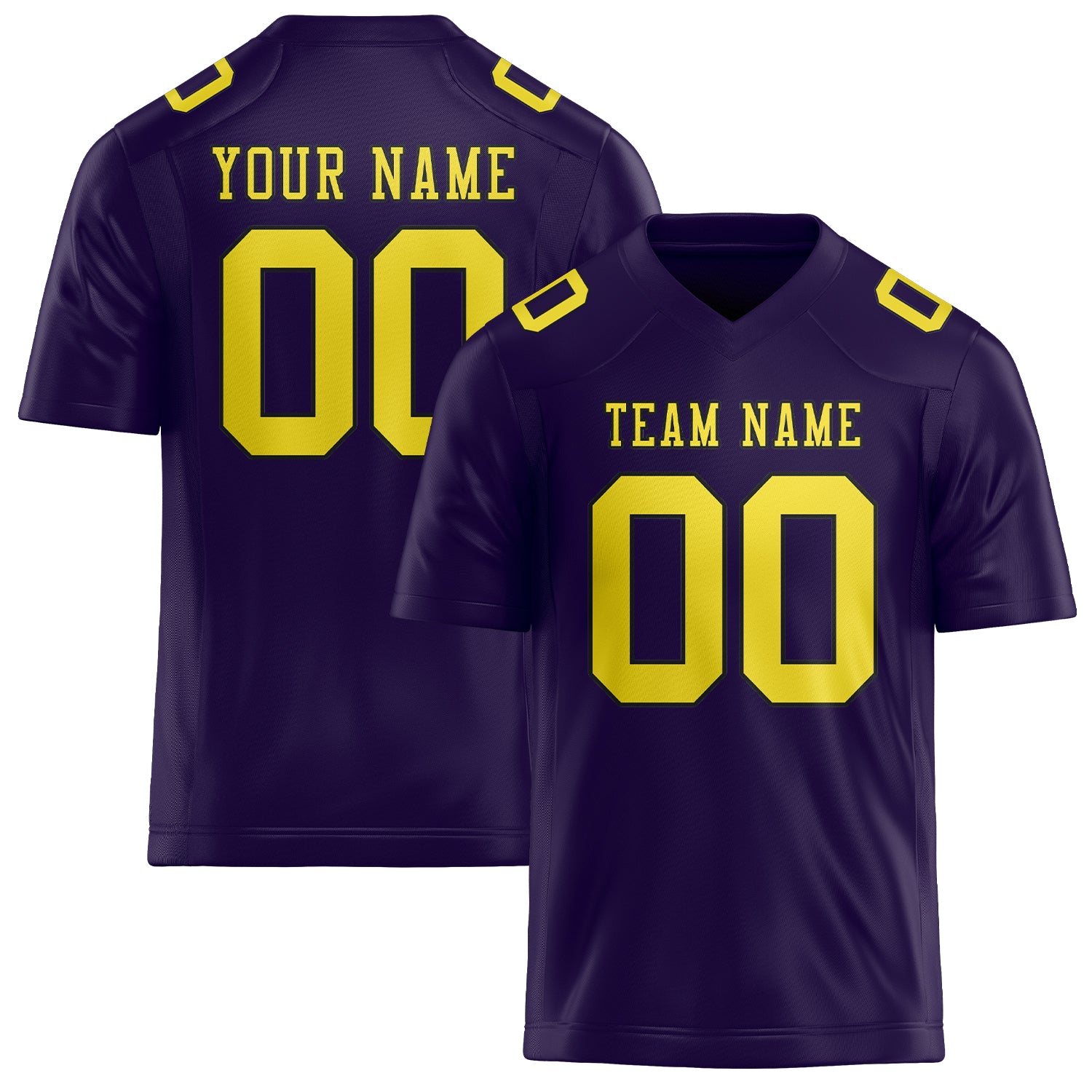 Custom Purple Light Yellow Football Jersey