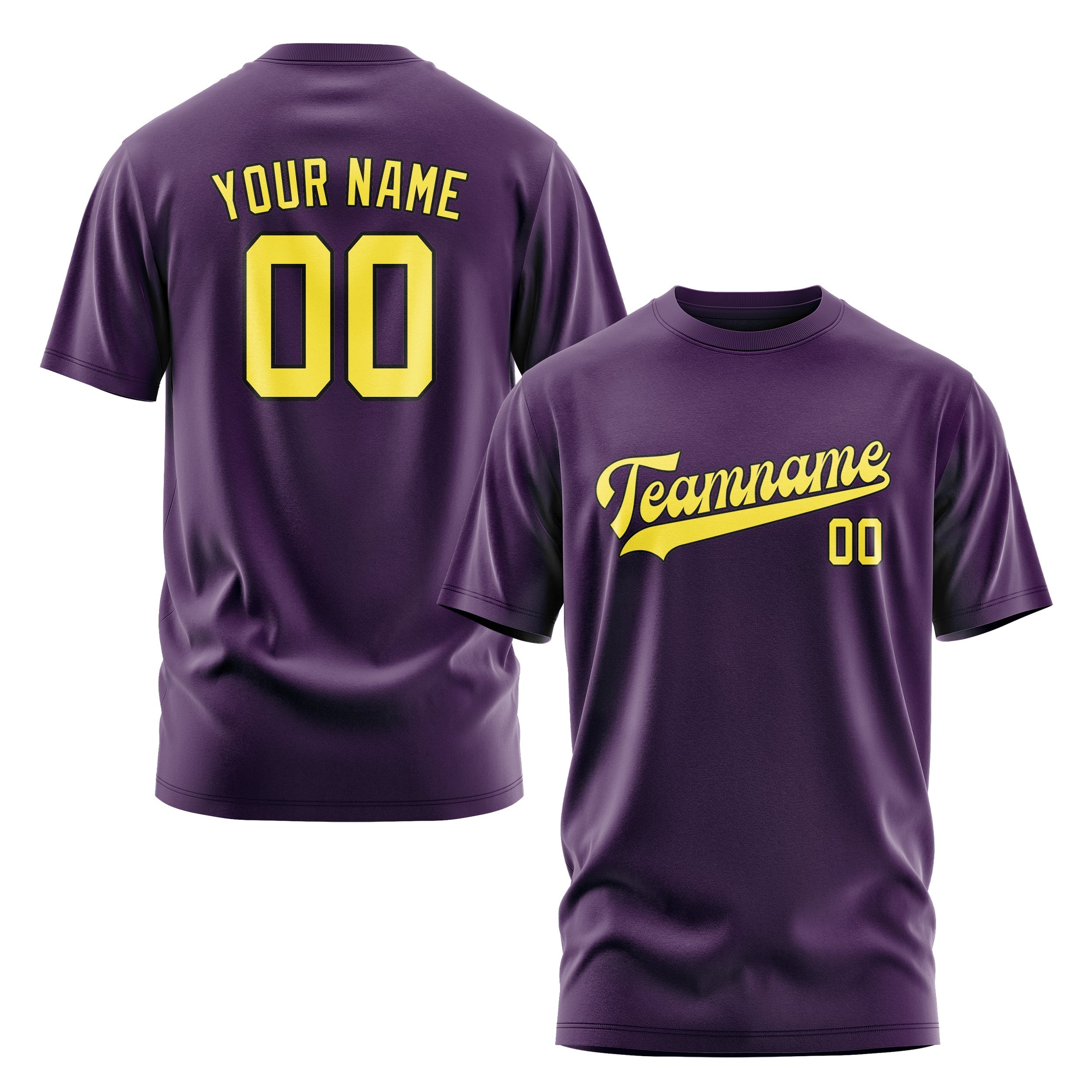 Custom Purple Light Yellow T-Shirt