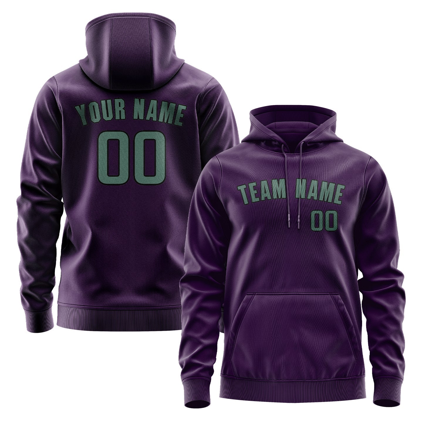 Custom Purple Blue Green Hoodie