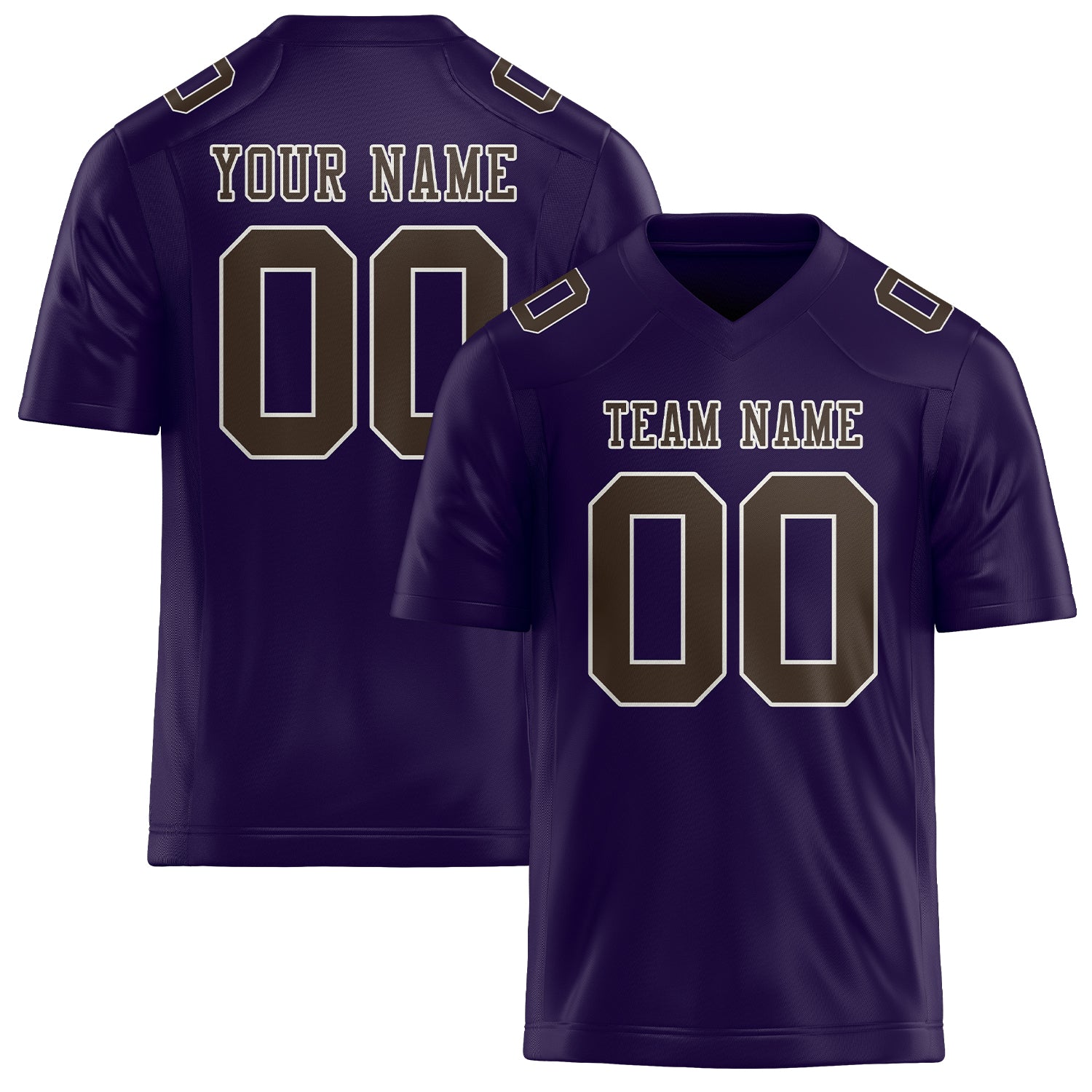 Custom Purple Brown Football Jersey