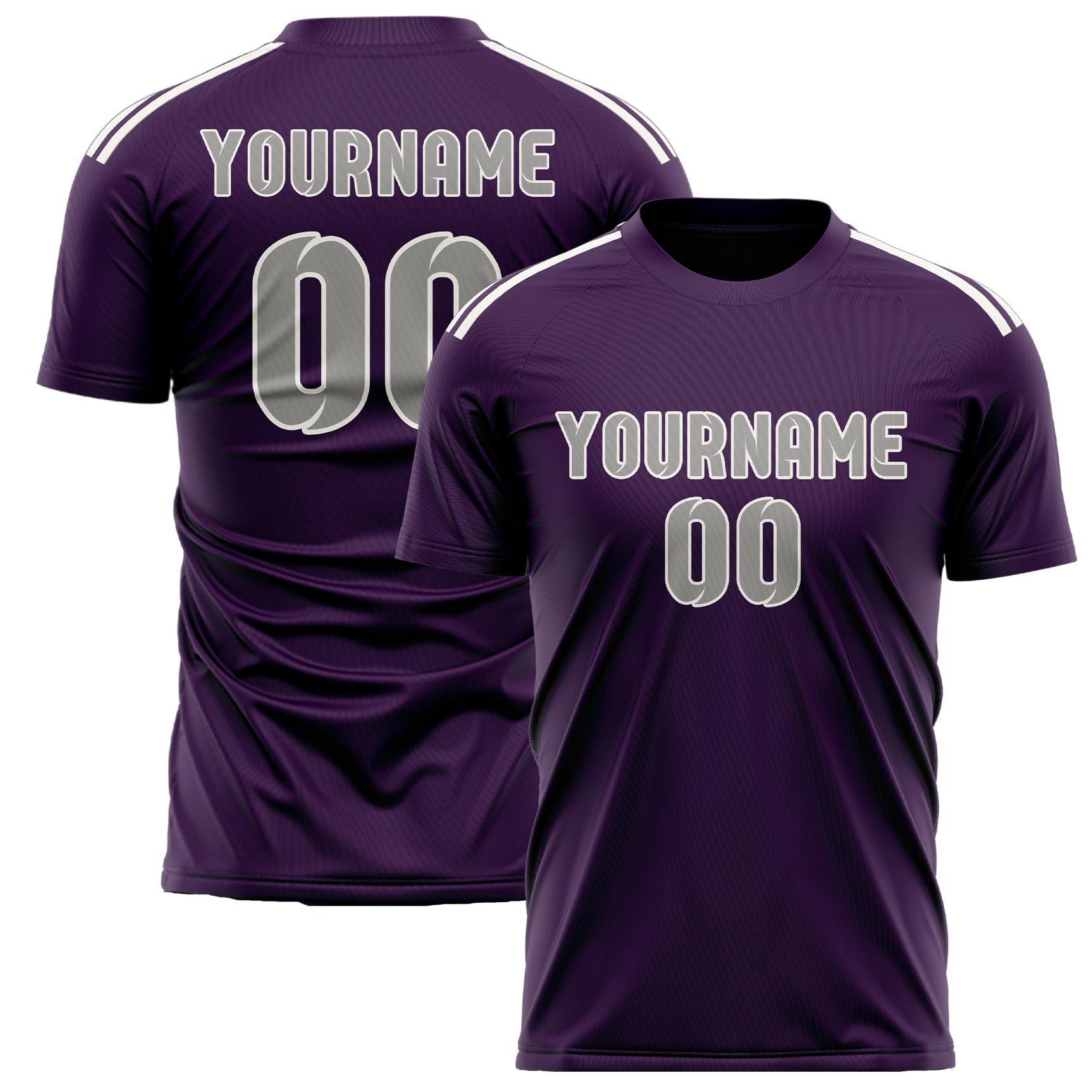 Custom Purple Gray Soccer Jersey