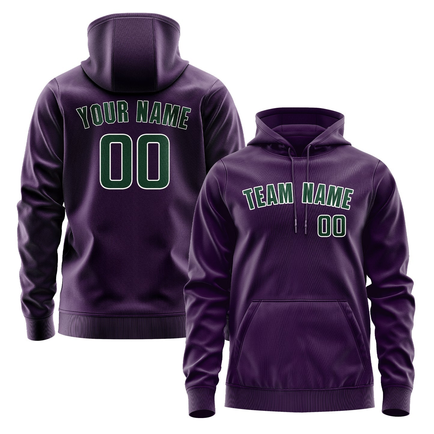 Custom Purple Green Hoodie