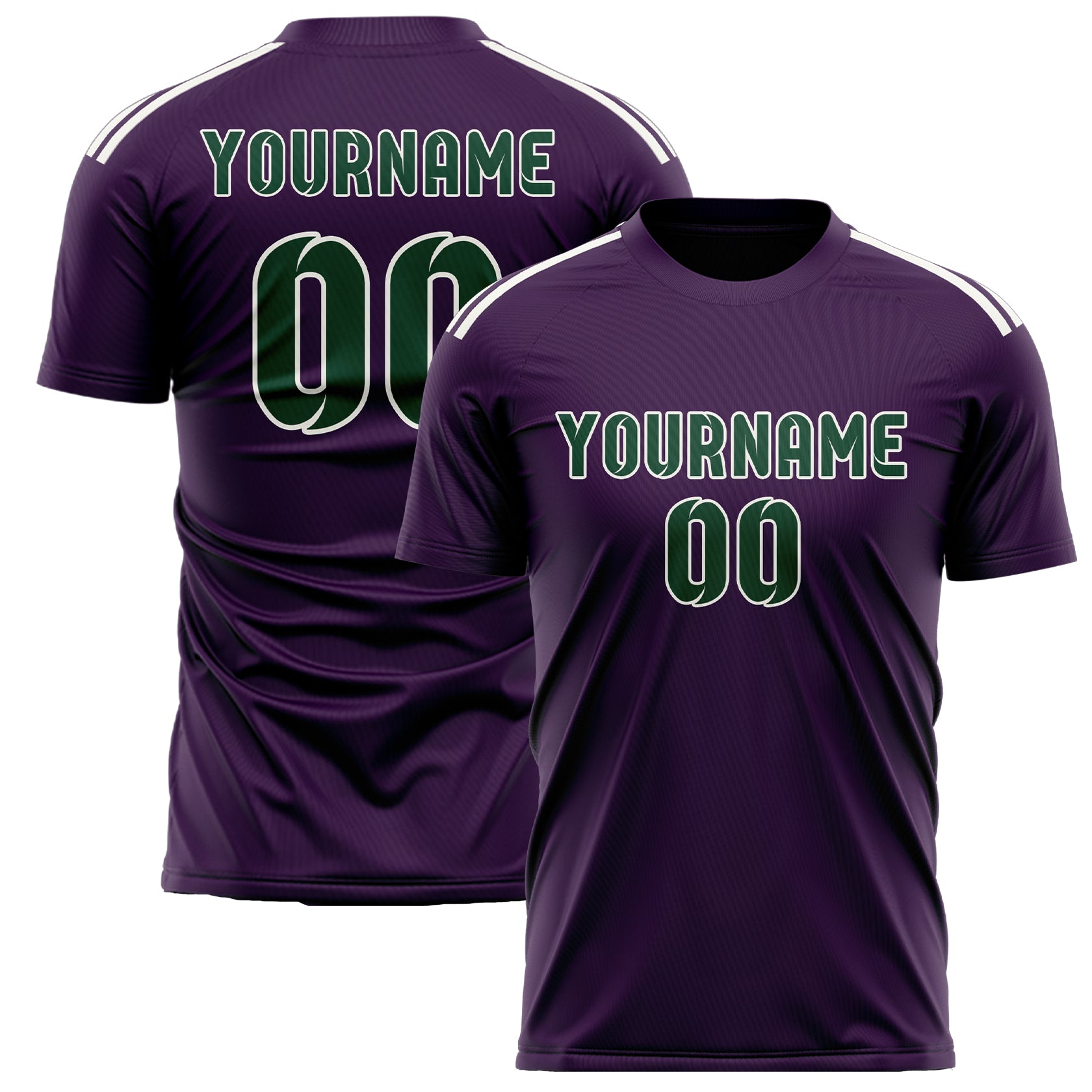 Custom Purple Green Soccer Jersey