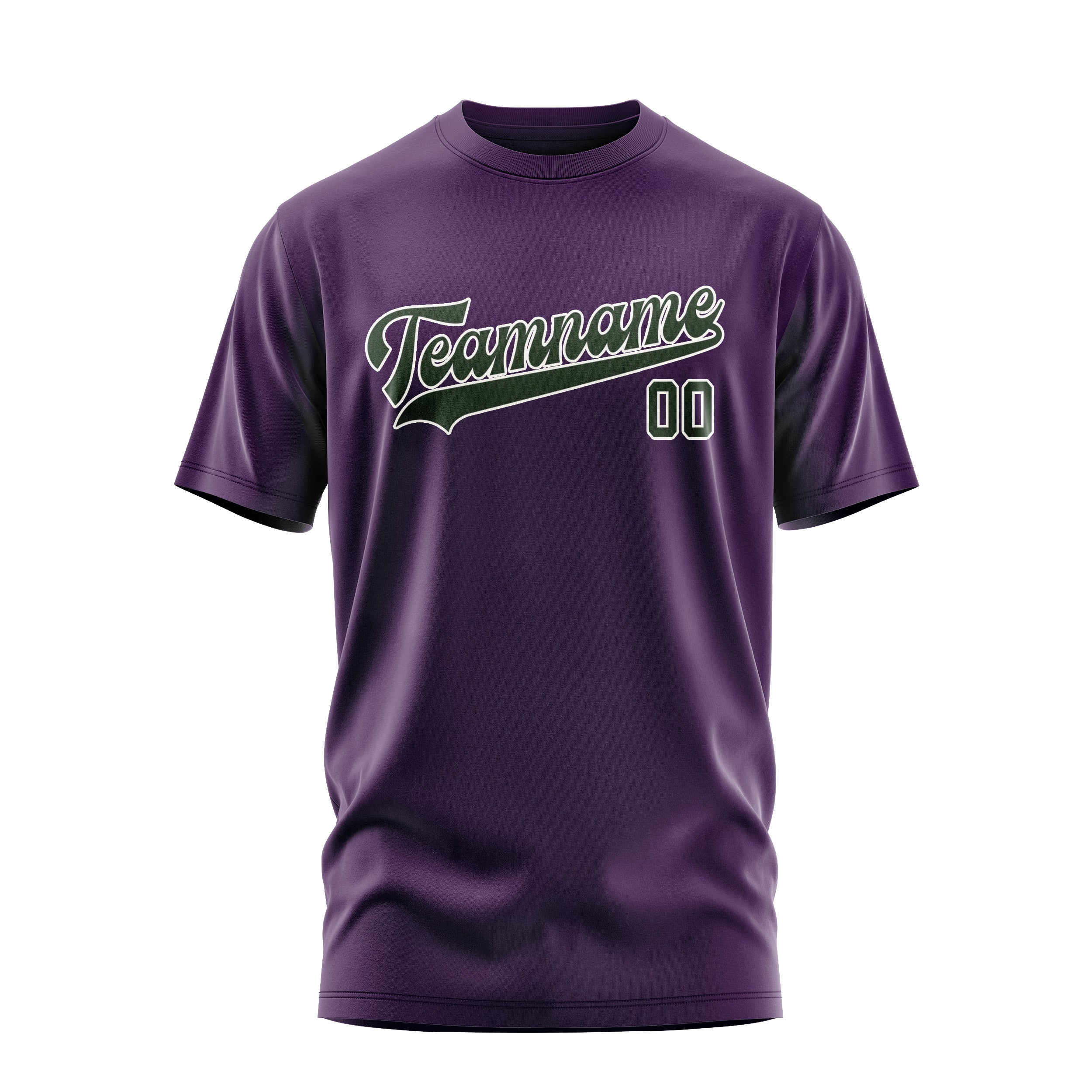 Custom Purple Dark Green T-Shirt