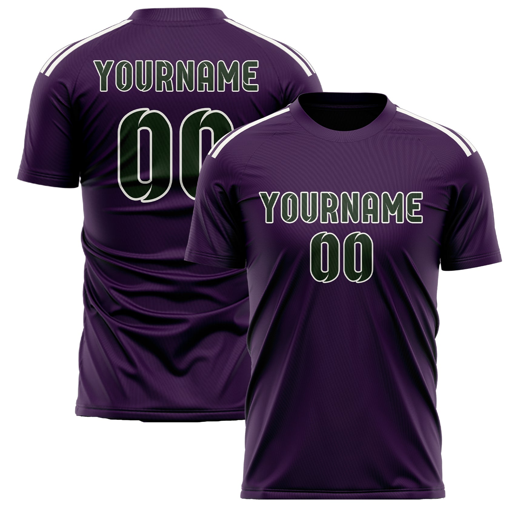 Custom Purple Dark Green Soccer Jersey