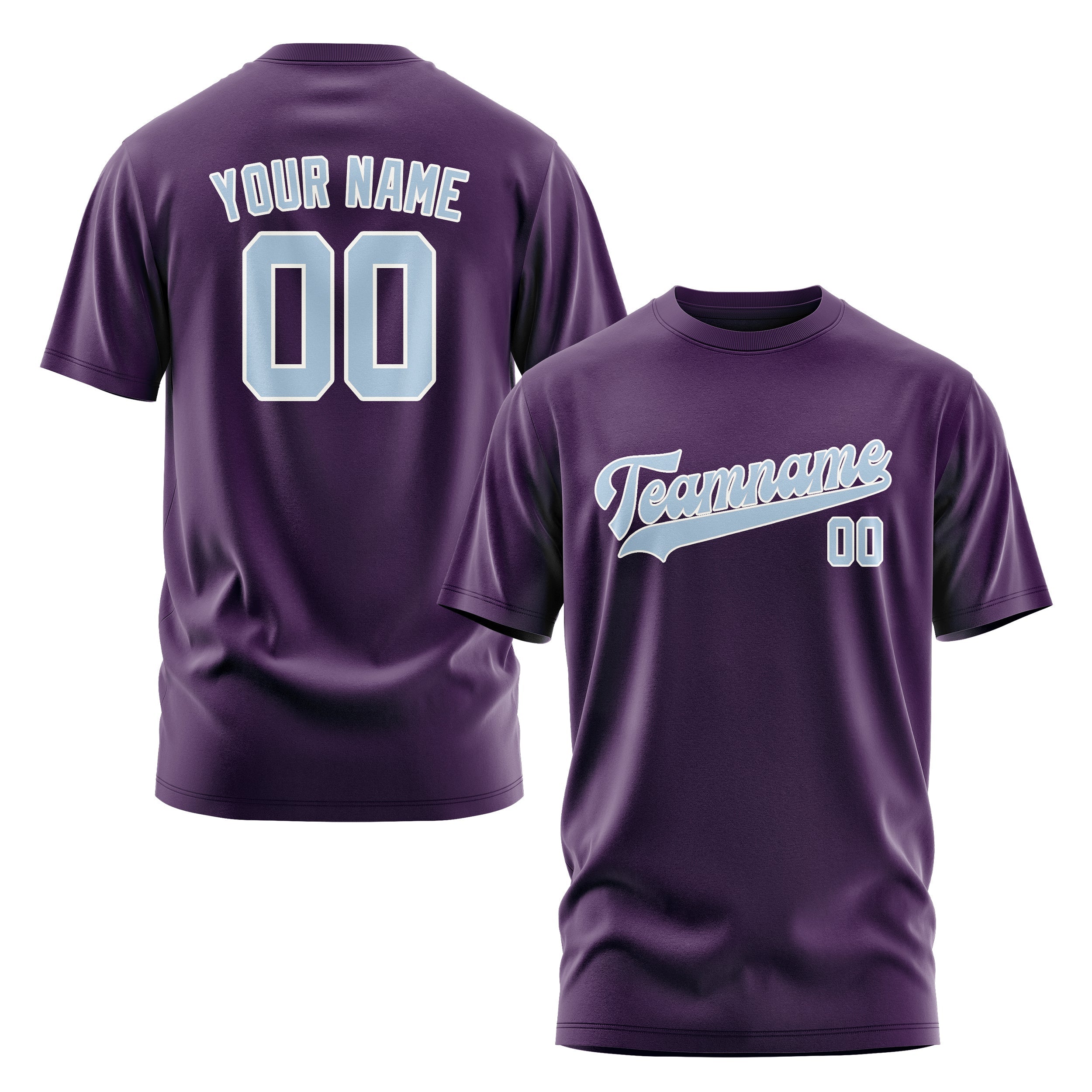 Custom Purple Light Blue T-Shirt