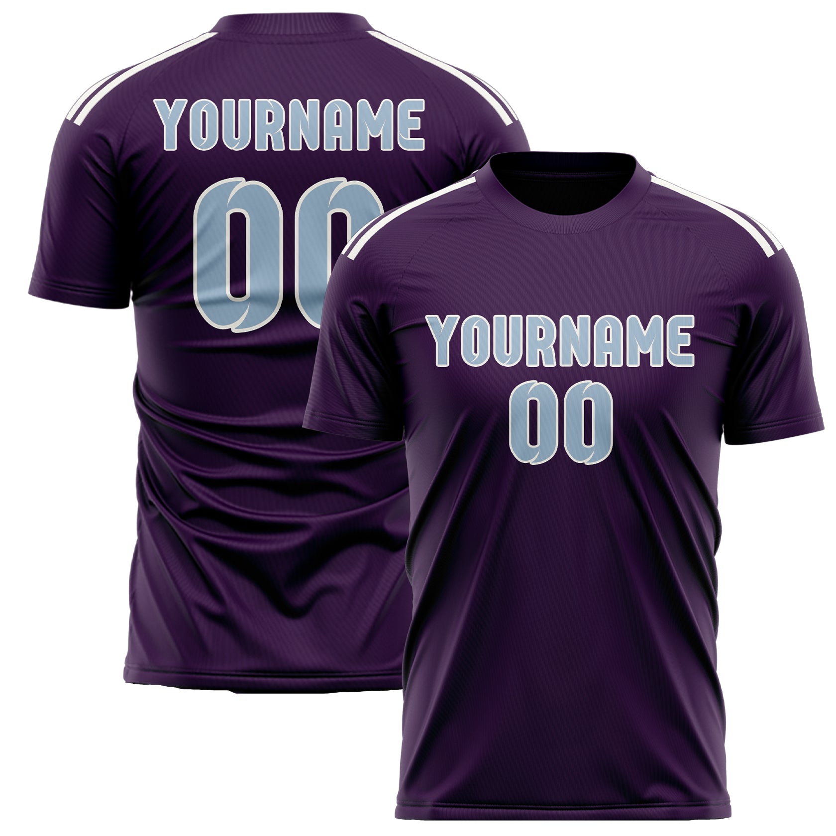 Custom Purple Light Blue Soccer Jersey