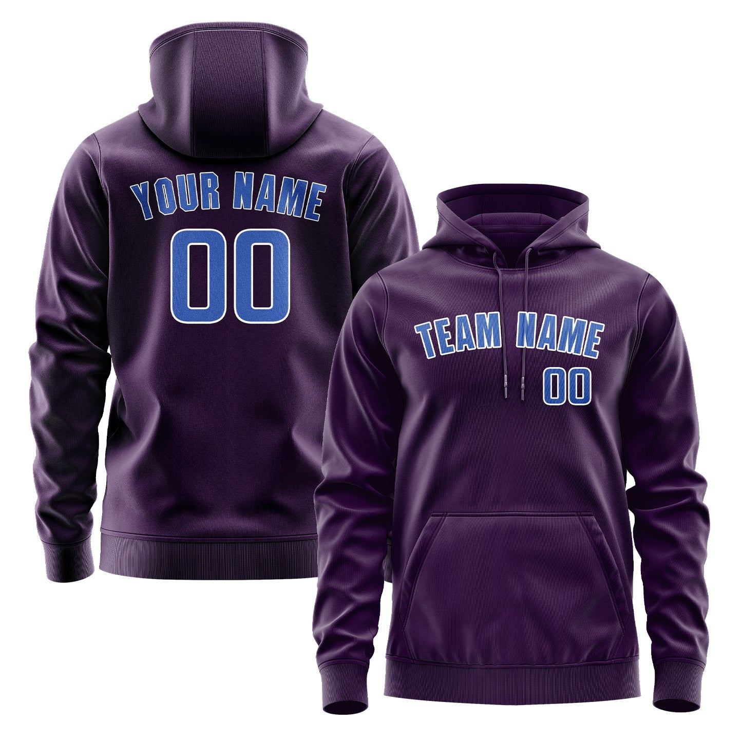 Custom Purple Sky Blue Hoodie