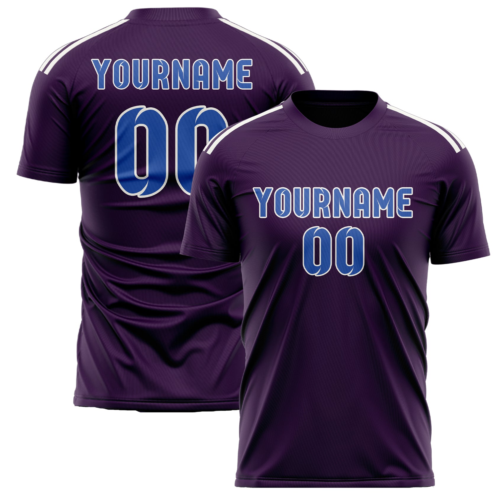 Custom Purple Sky Blue Soccer Jersey