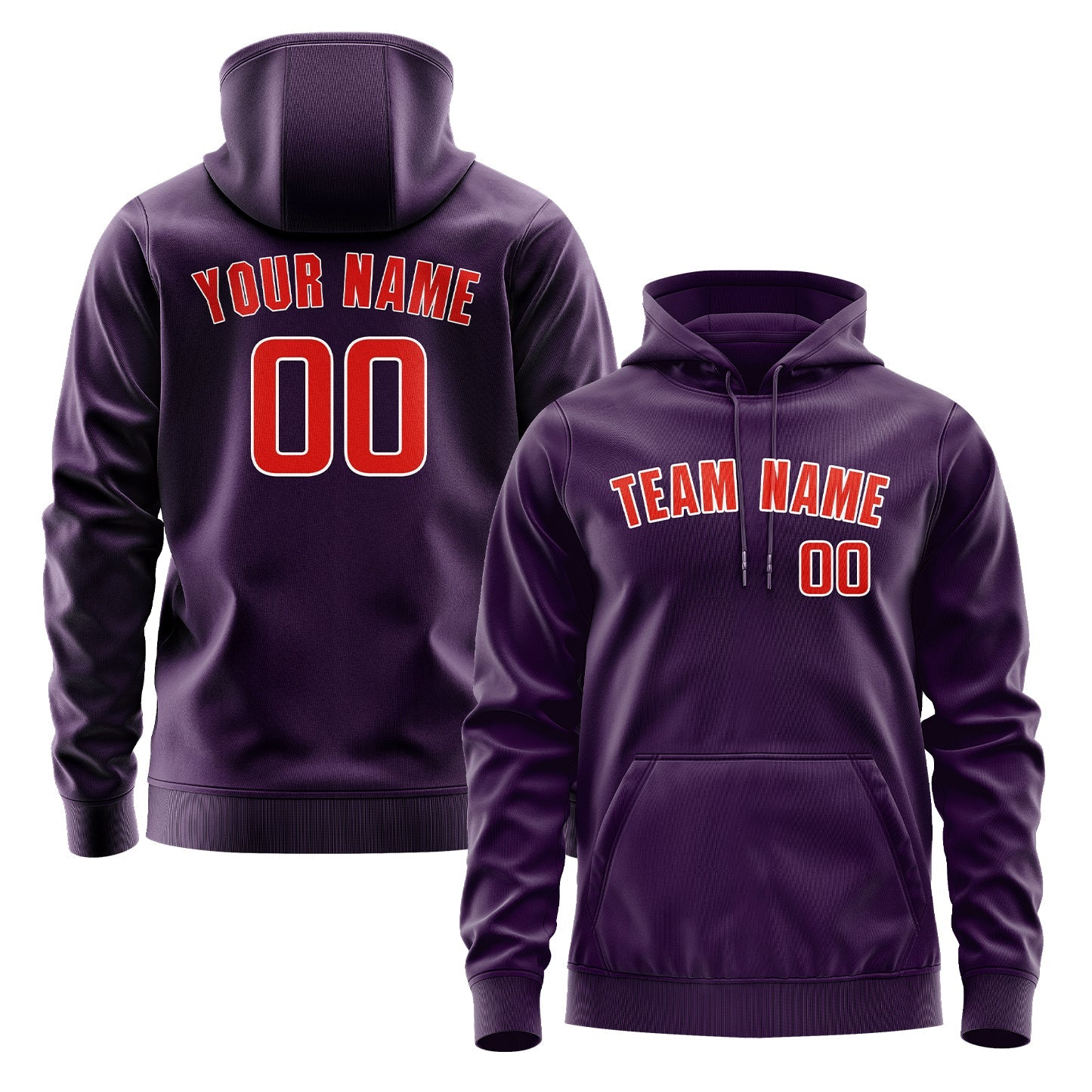 Custom Purple Orange Red Hoodie