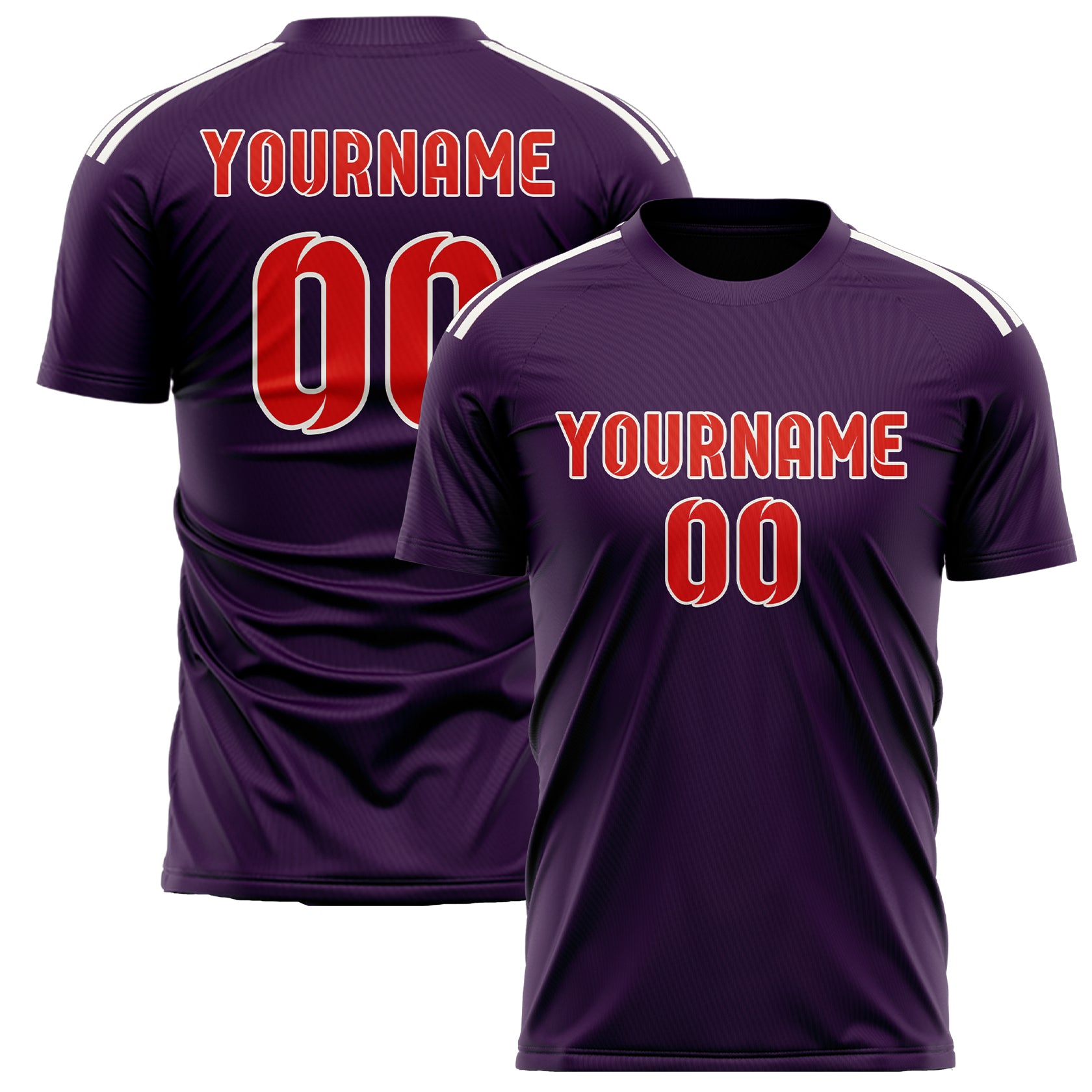 Custom Purple Orange Red Soccer Jersey