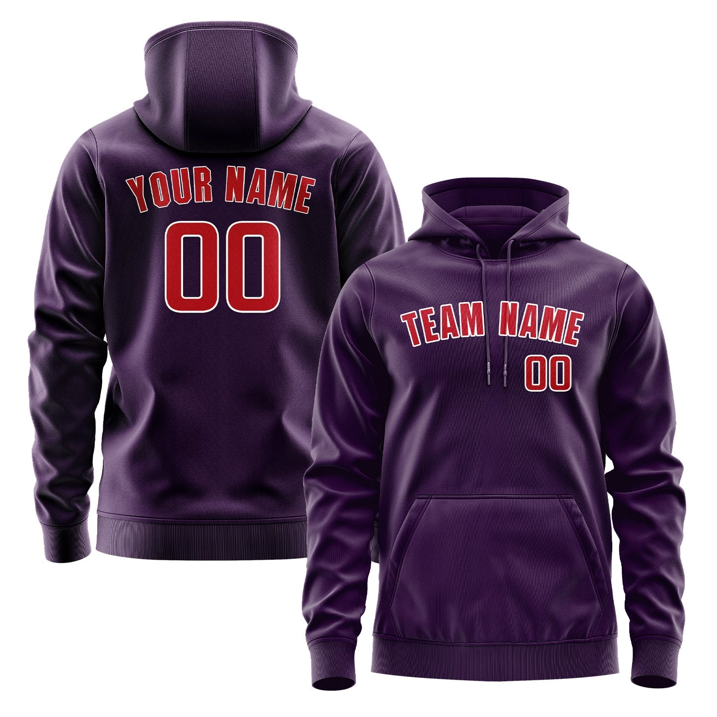 Custom Purple Red Hoodie