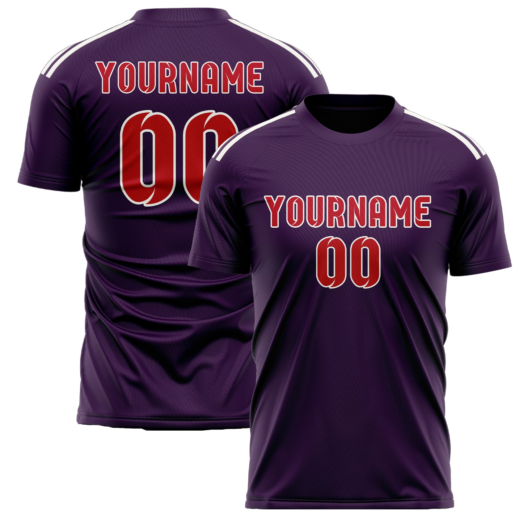 Custom Purple Red Soccer Jersey
