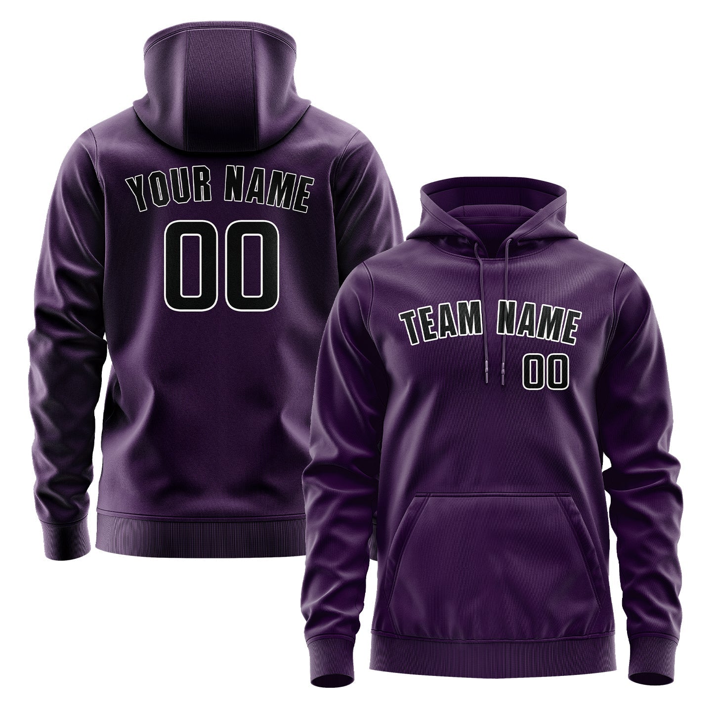 Custom Purple Black Hoodie