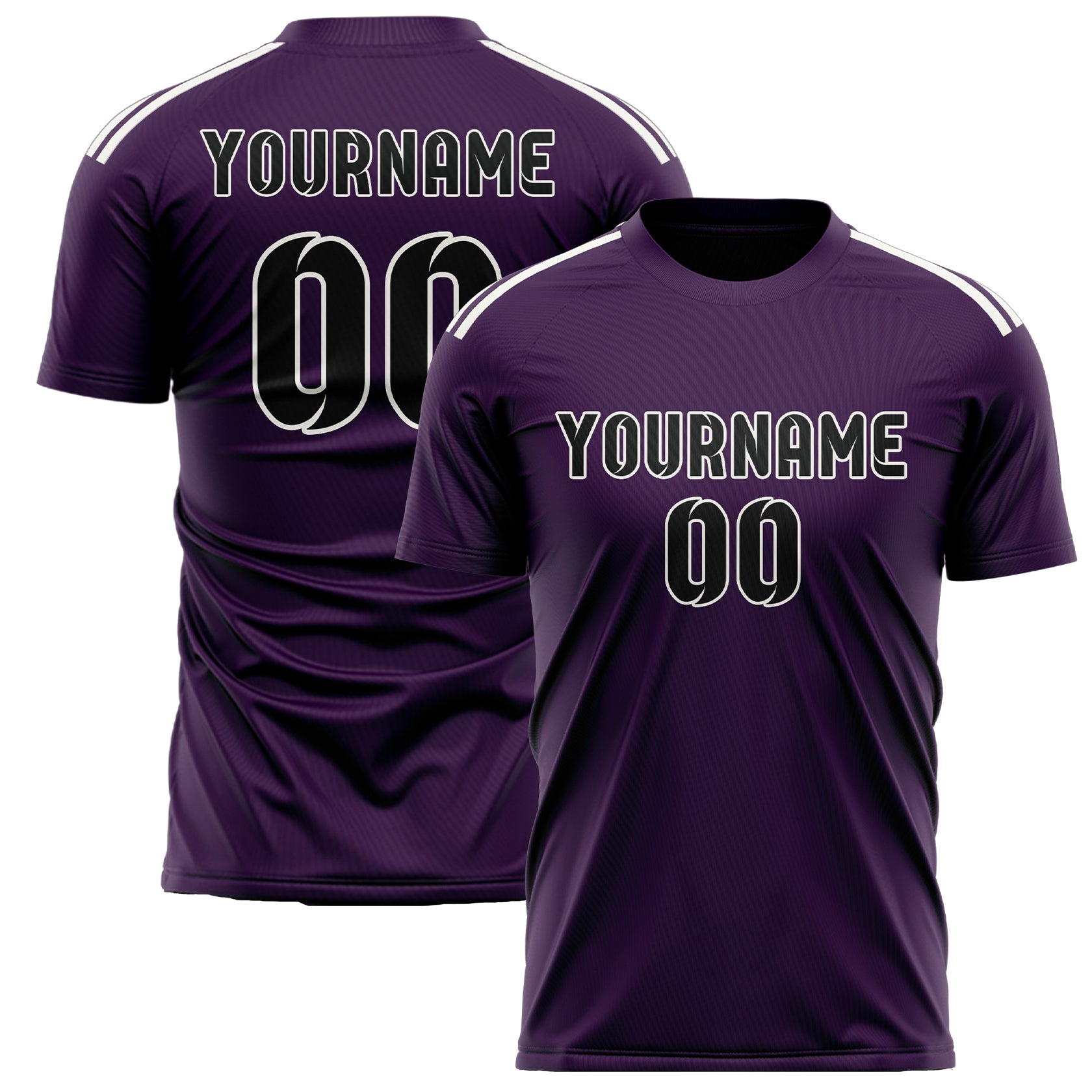 Custom Purple Black Soccer Jersey
