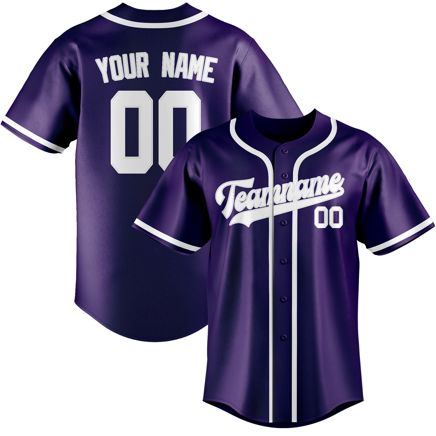 Custom Purple White Baseball Jersey