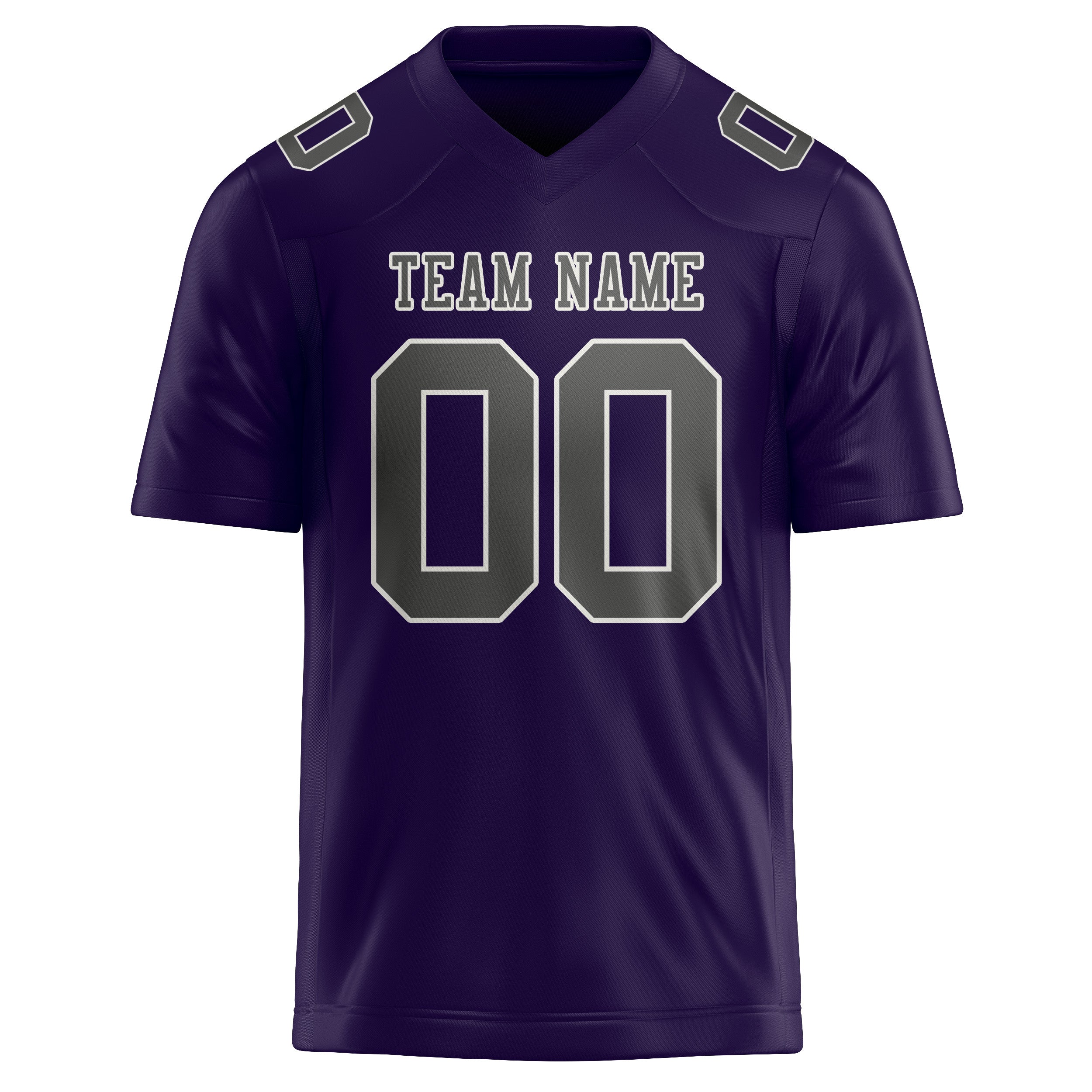 Custom Purple Dark Grey Football Jersey