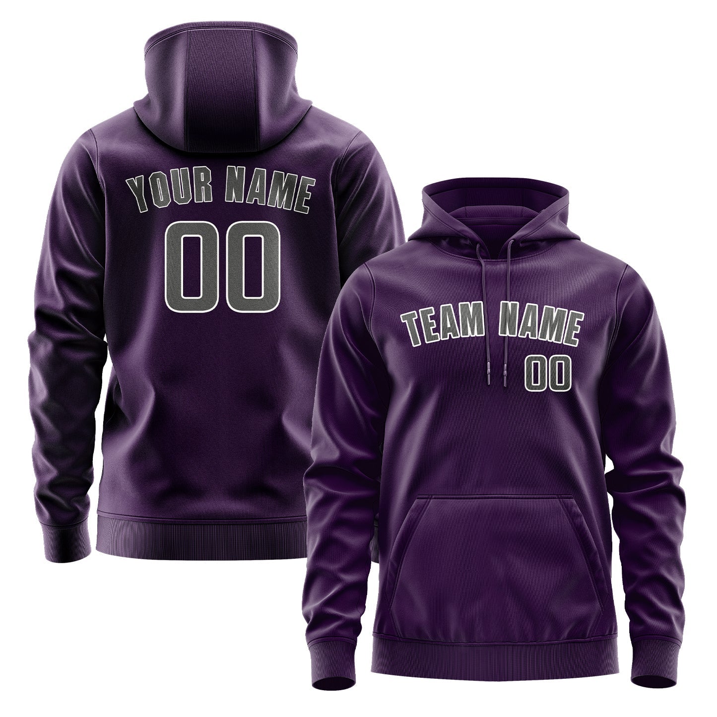 Custom Purple Dark Grey Hoodie