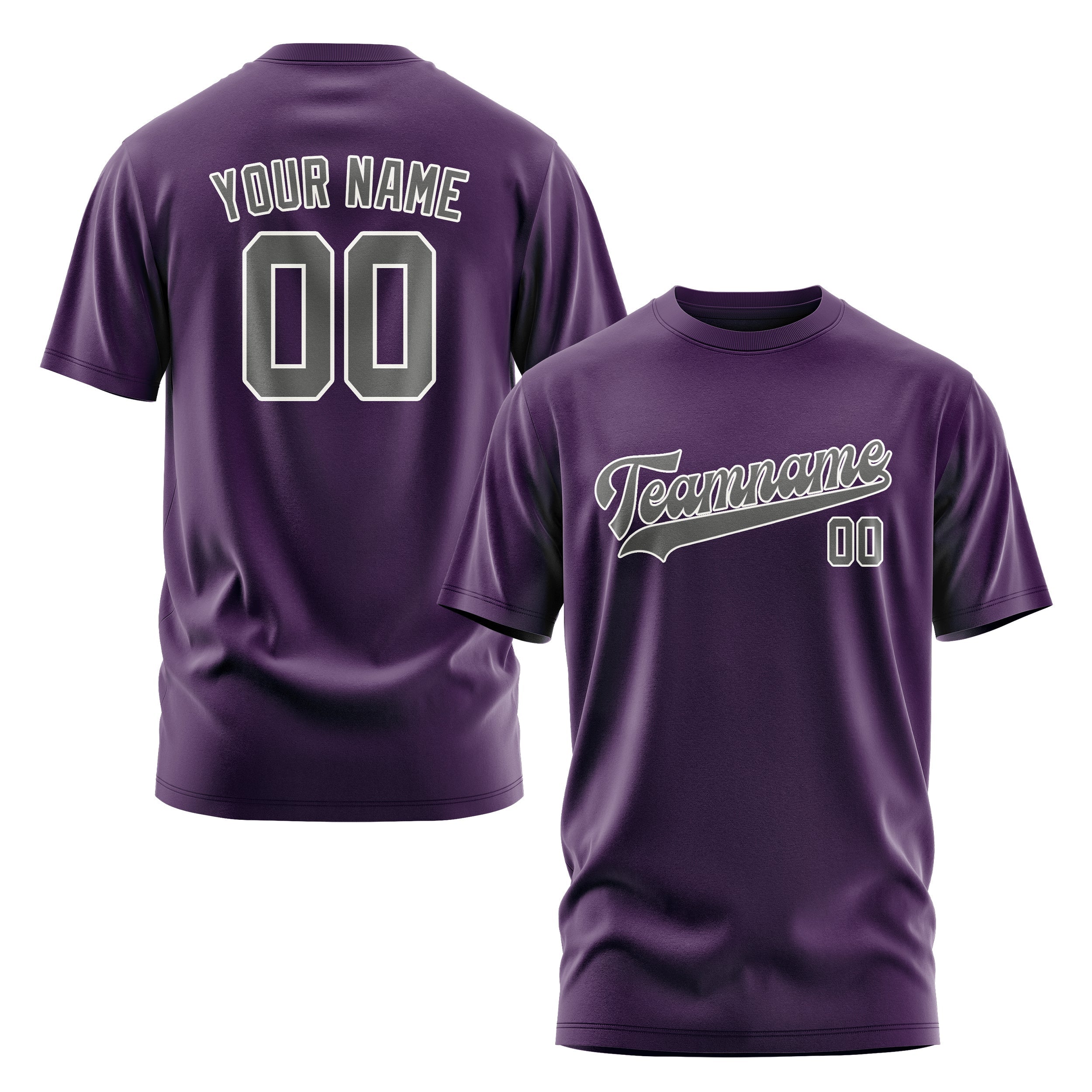 Custom Purple Dark Grey T-Shirt