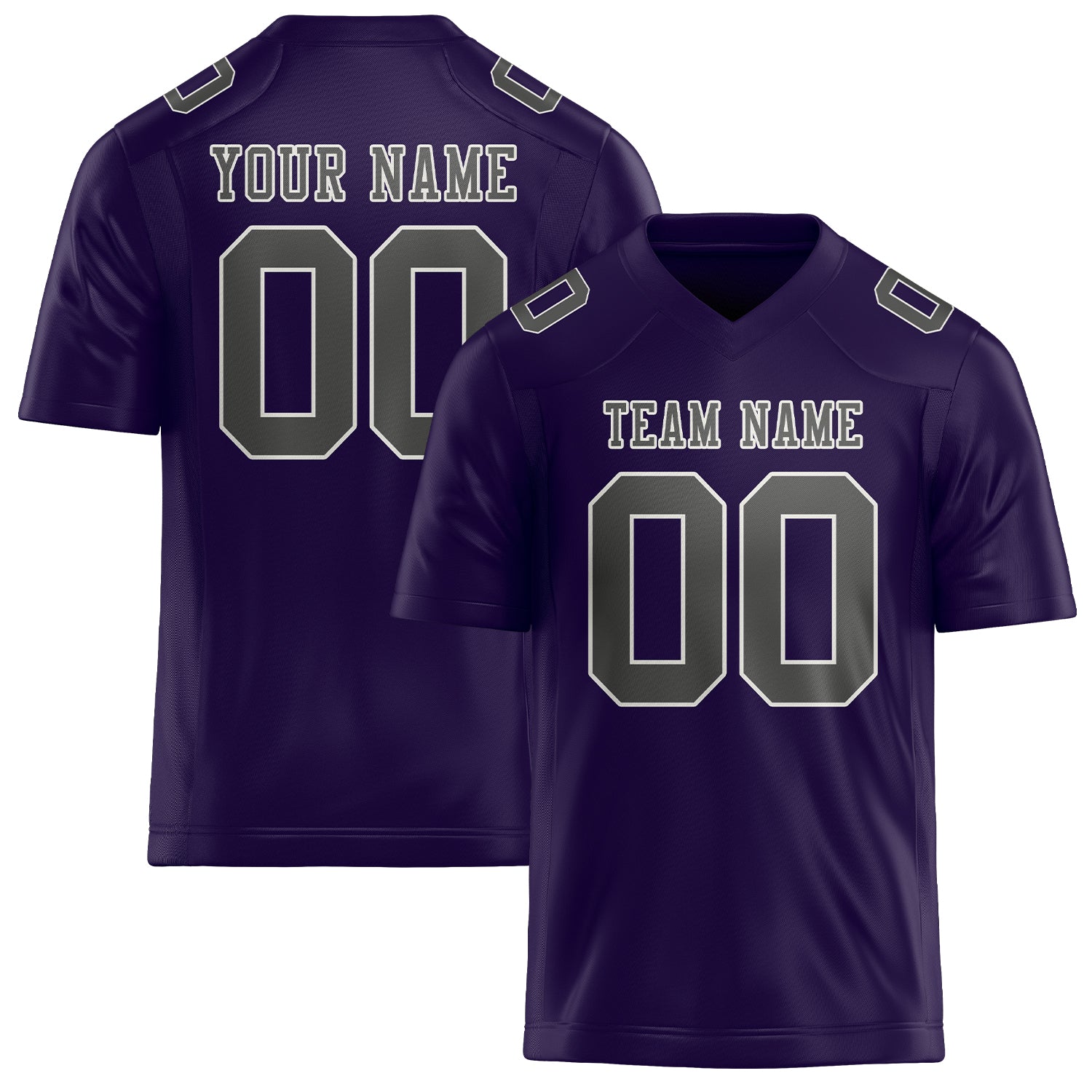 Custom Purple Dark Grey Football Jersey