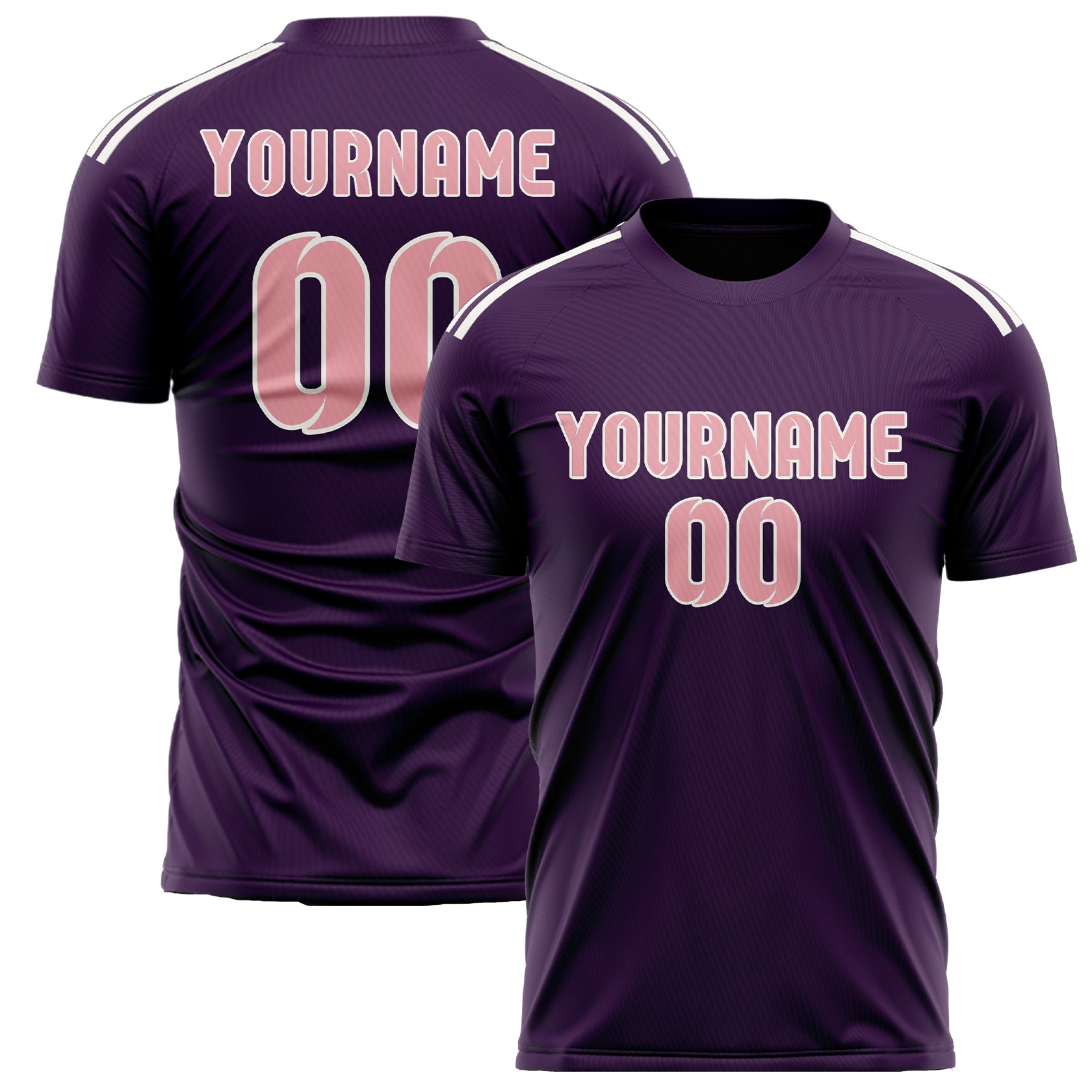 Custom Purple Light Pink Soccer Jersey