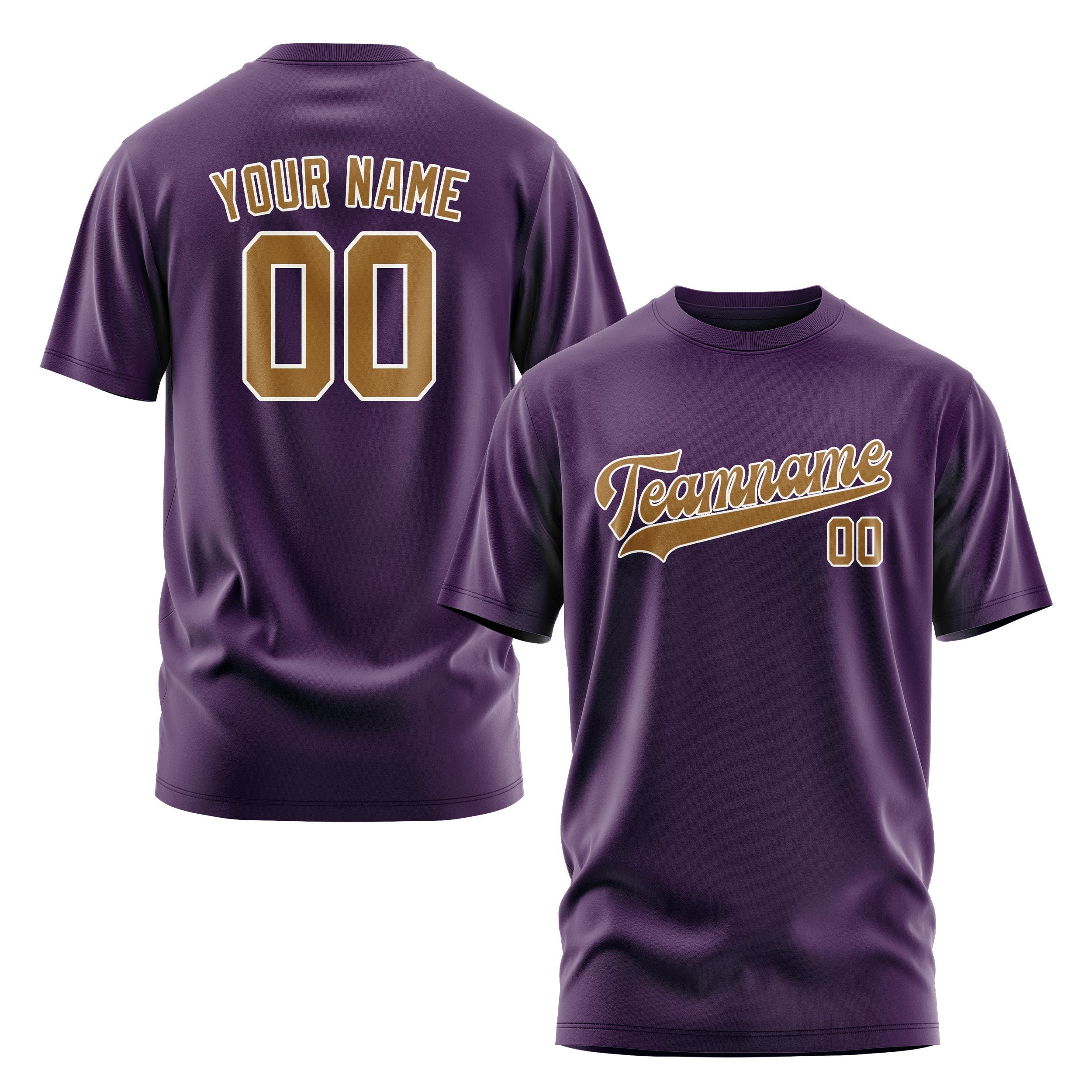 Custom Purple Khaki T-Shirt