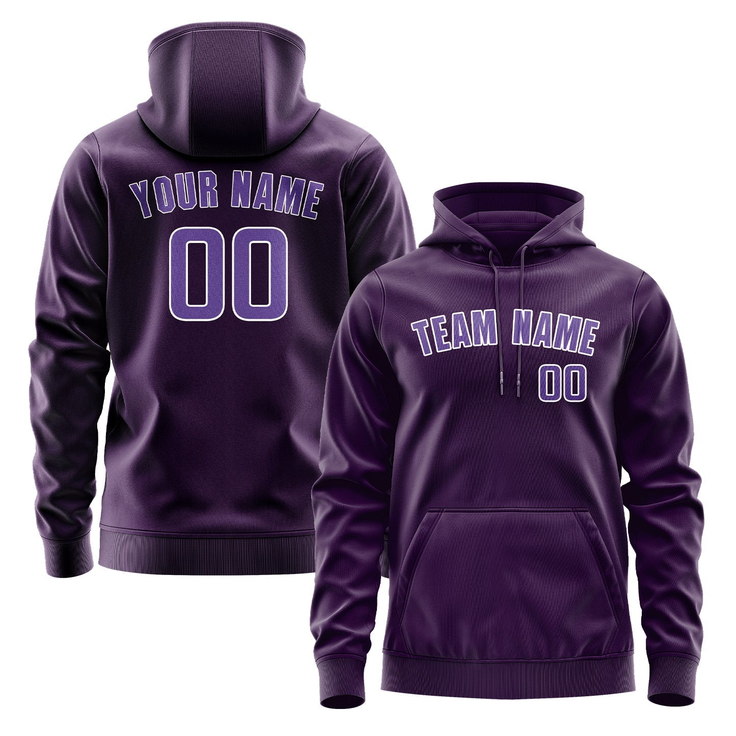 Custom Purple Light Purple Hoodie