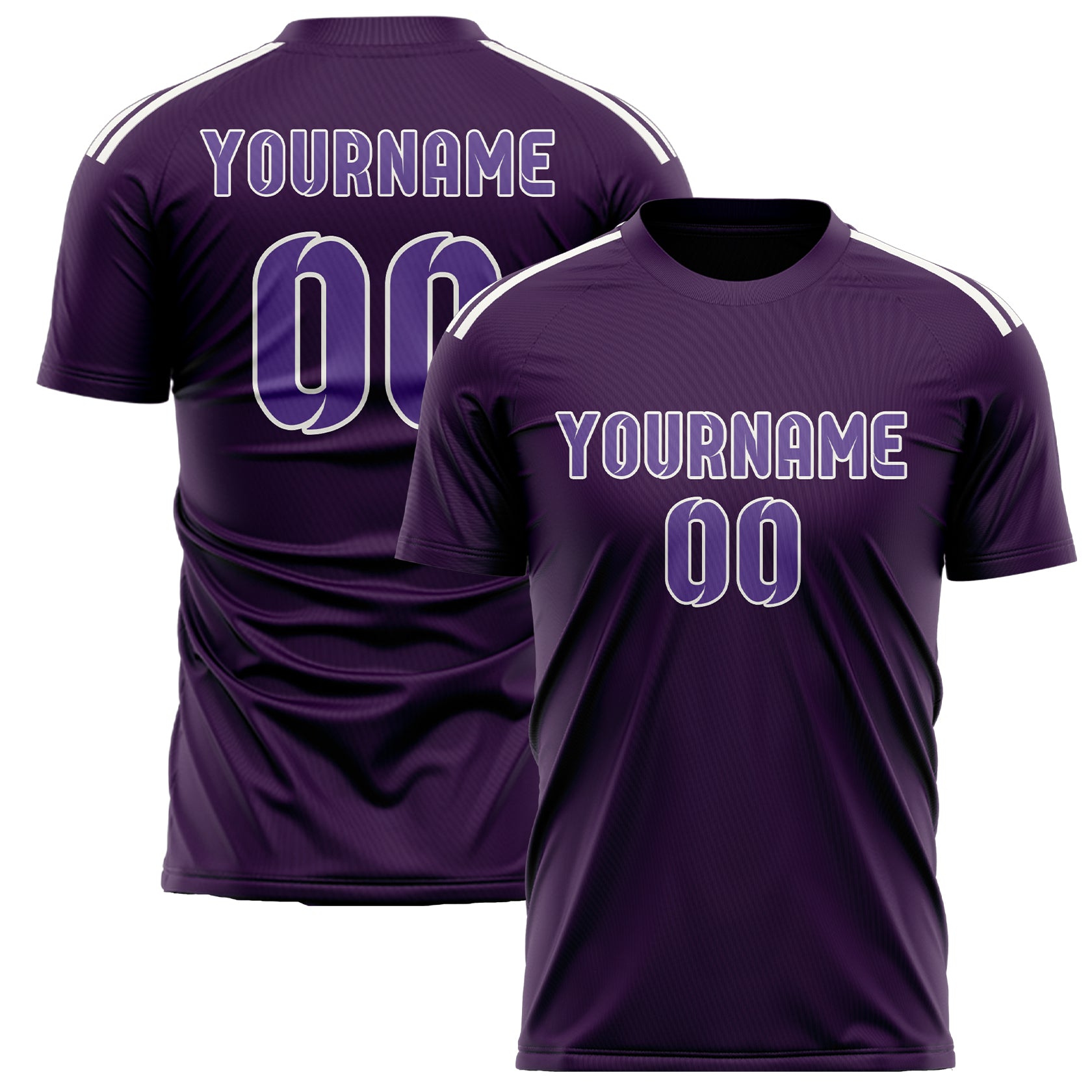 Custom Purple Light Purple Soccer Jersey