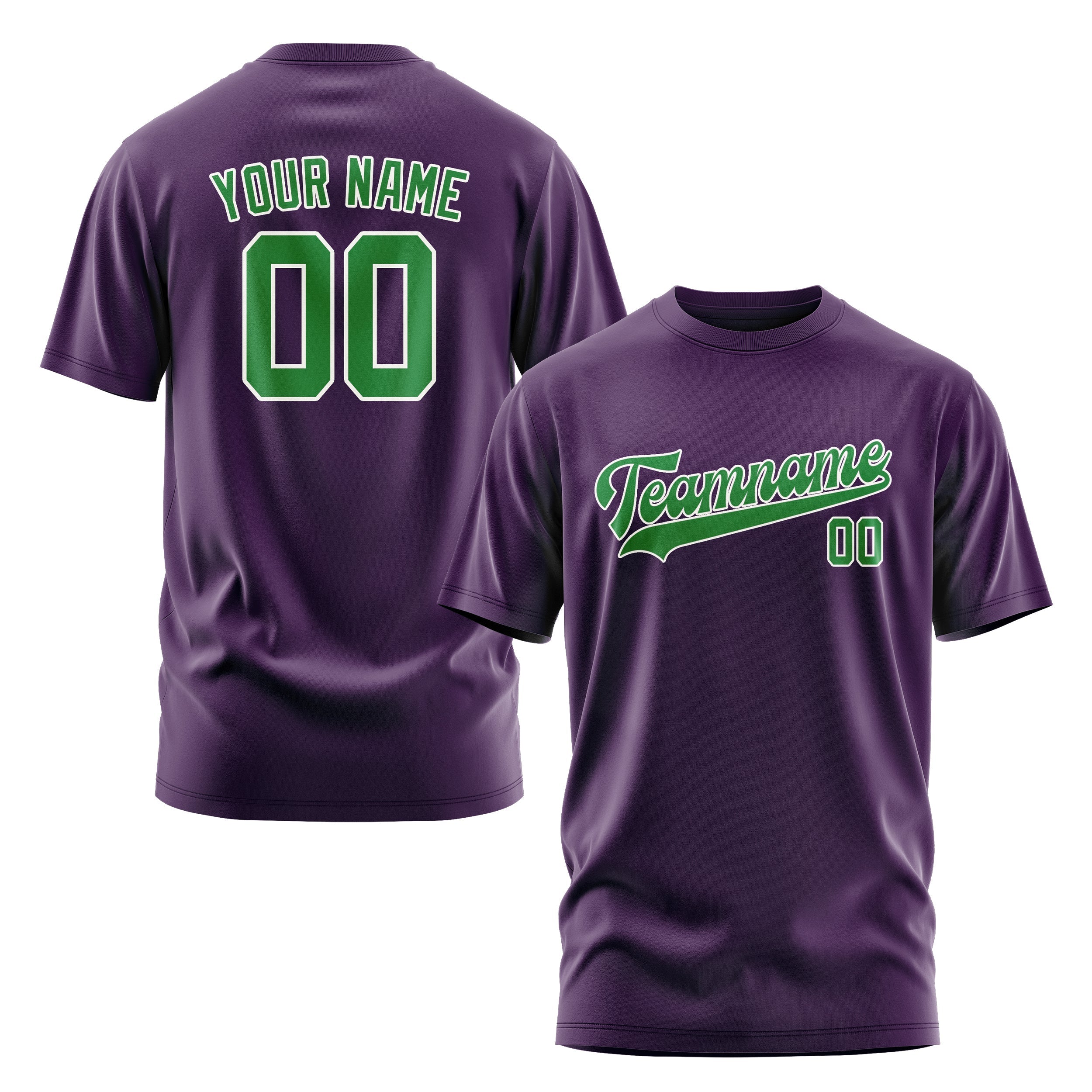 Custom Purple Emerald Green T-Shirt