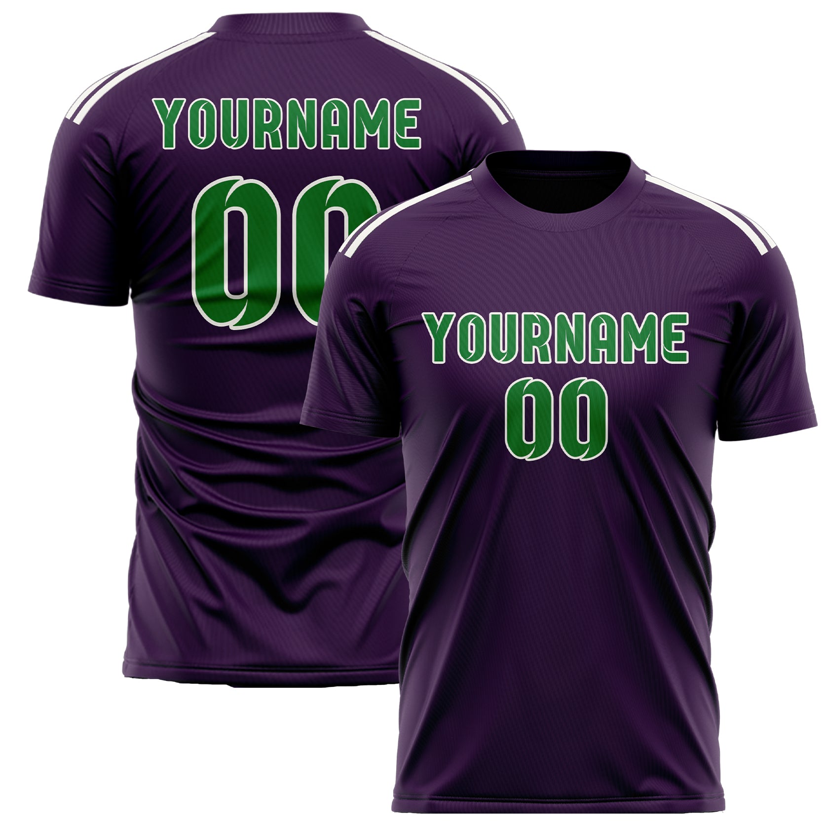 Custom Purple Emerald Green Soccer Jersey