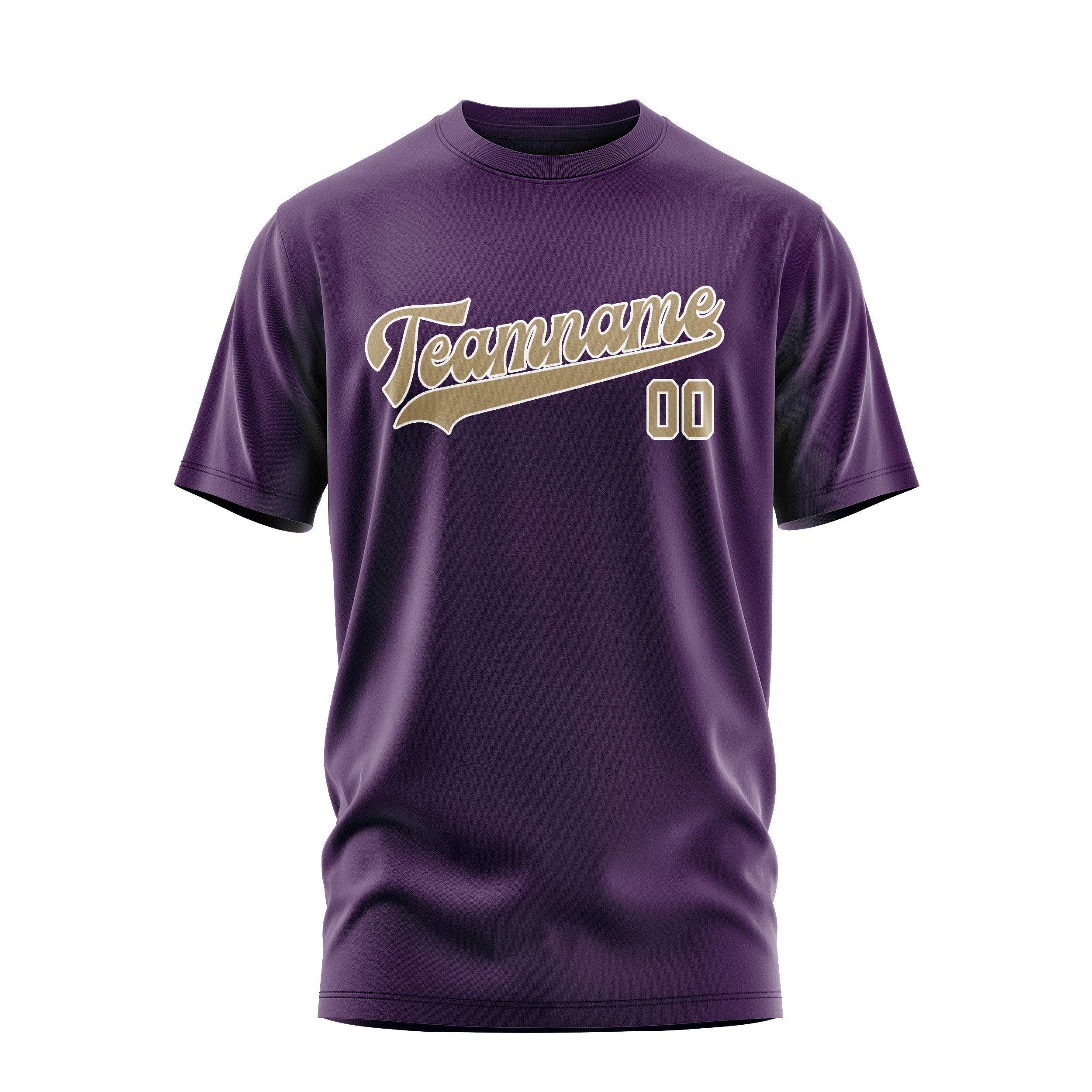 Custom Purple Light Khaki T-Shirt