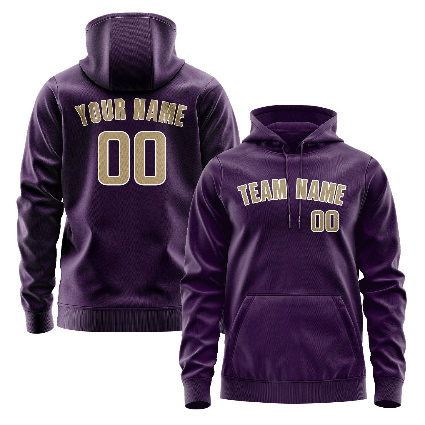 Custom Purple Light Khaki Hoodie
