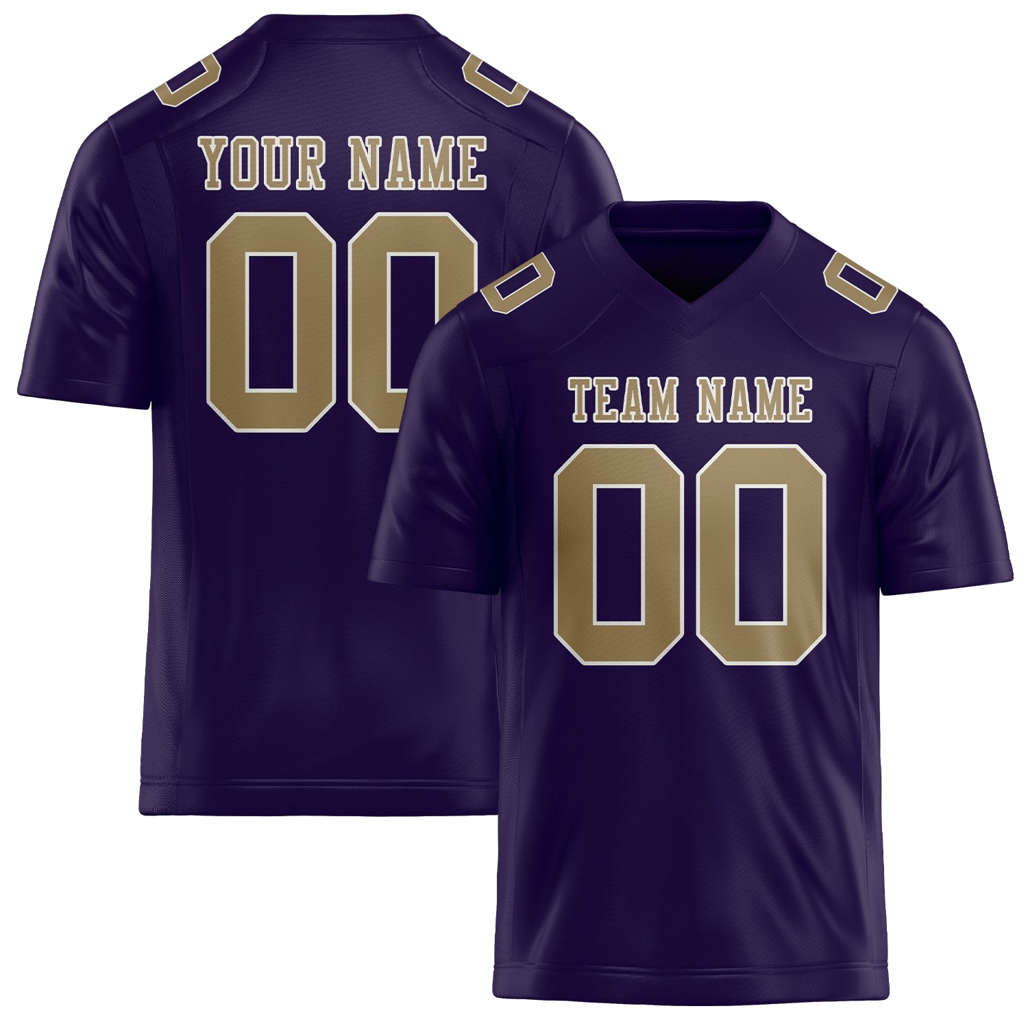 Custom Purple Light Khaki Football Jersey
