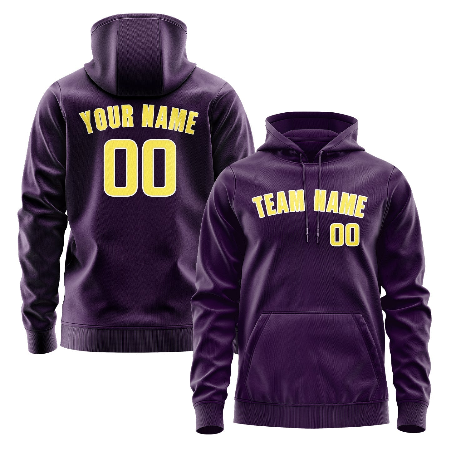 Custom Purple Light Yellow Hoodie