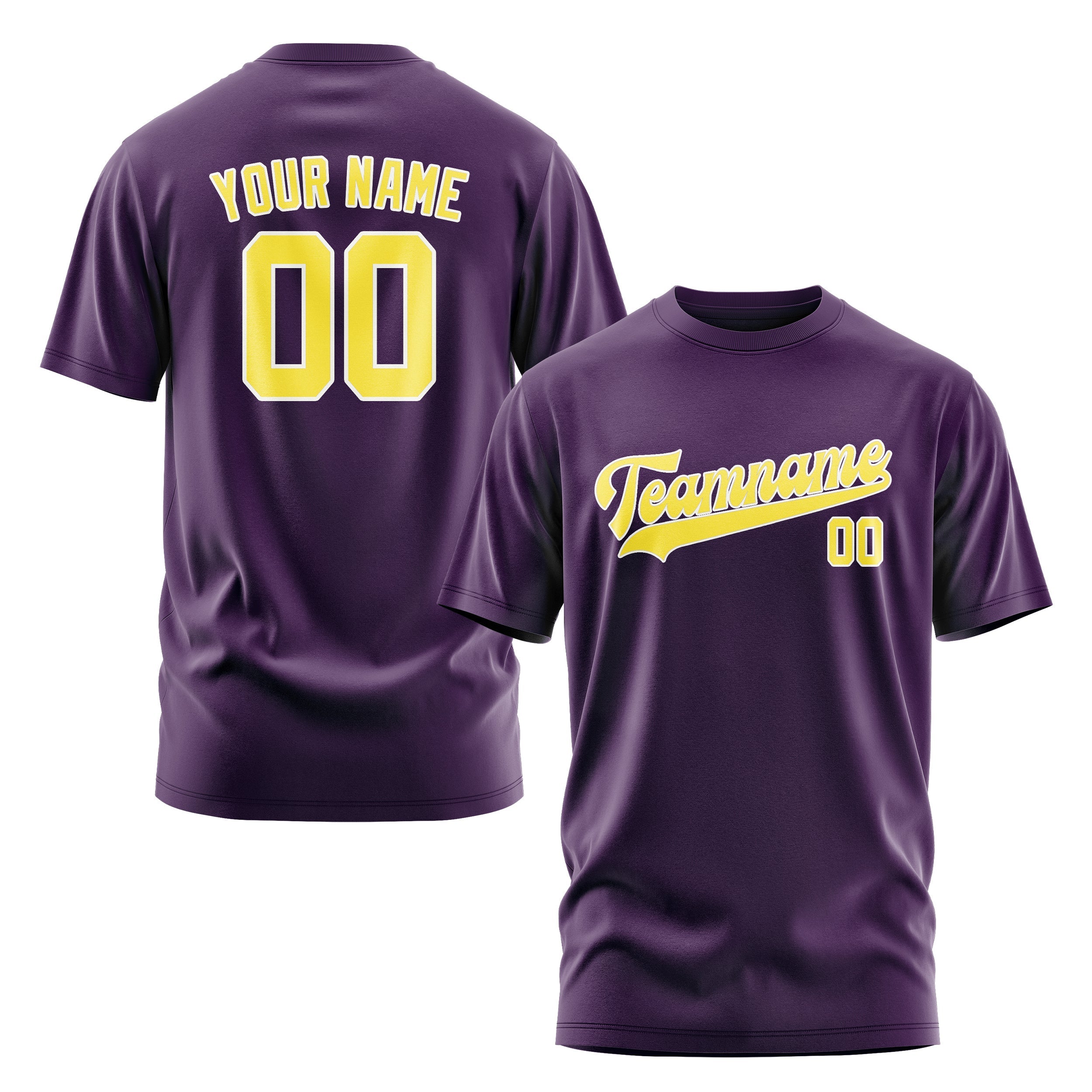 Custom Purple Light Yellow T-Shirt