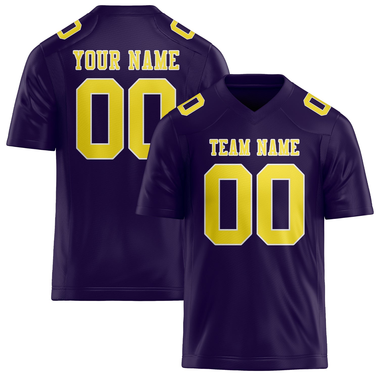 Custom Purple Light Yellow Football Jersey