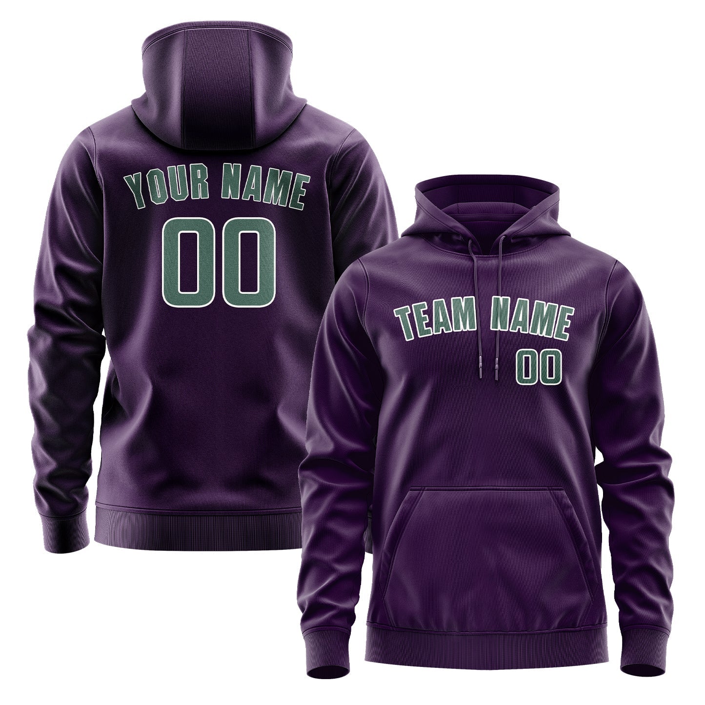 Custom Purple Blue Green Hoodie
