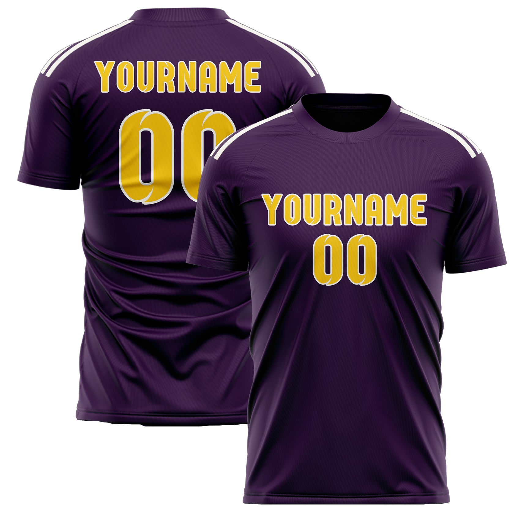 Custom Purple Gold Soccer Jersey