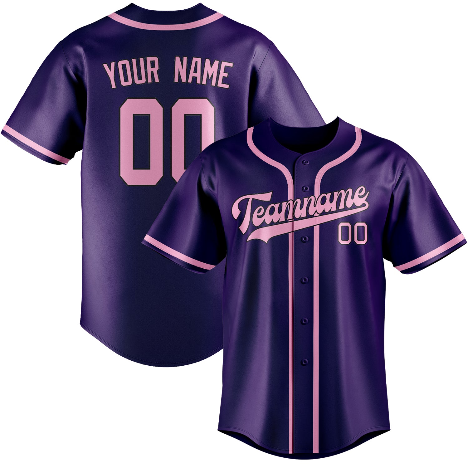 Custom Purple Light Pink Baseball Jersey