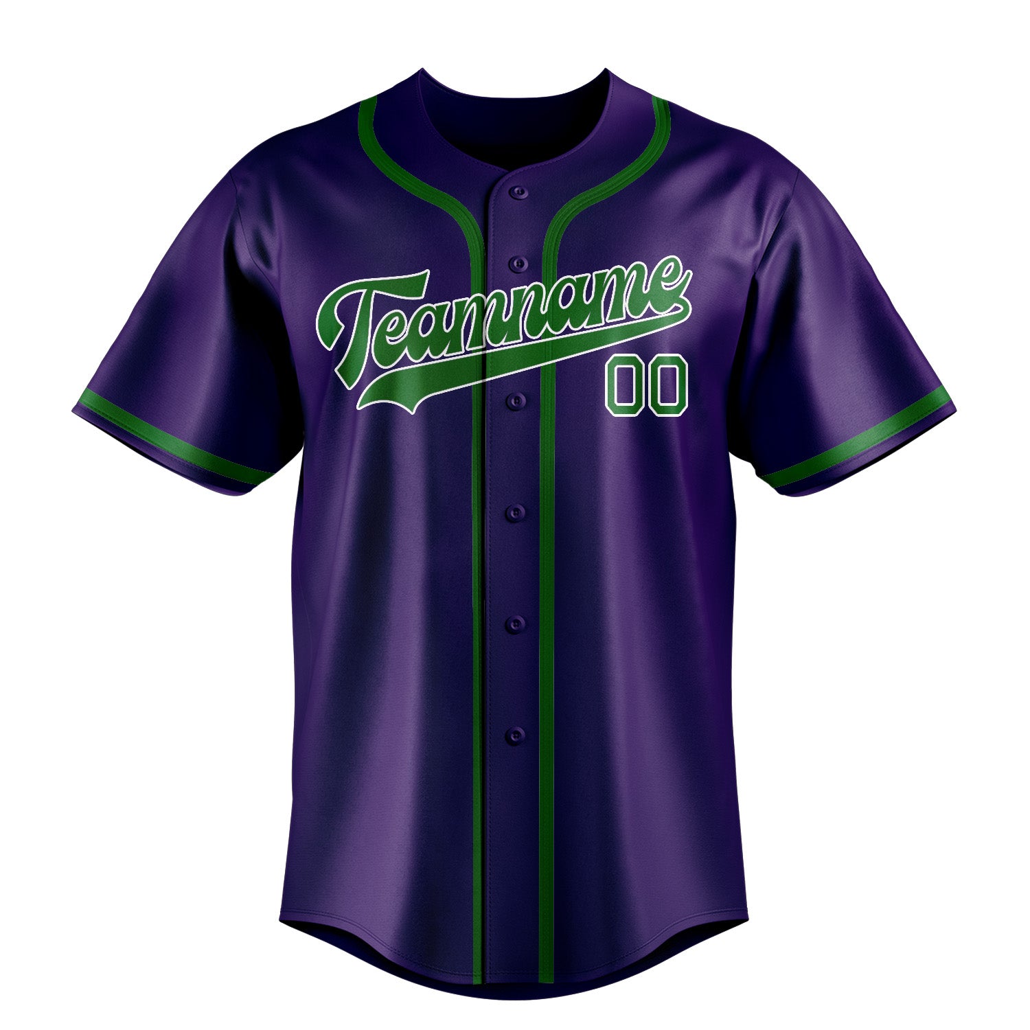 Custom Purple Emerald Green Baseball Jersey