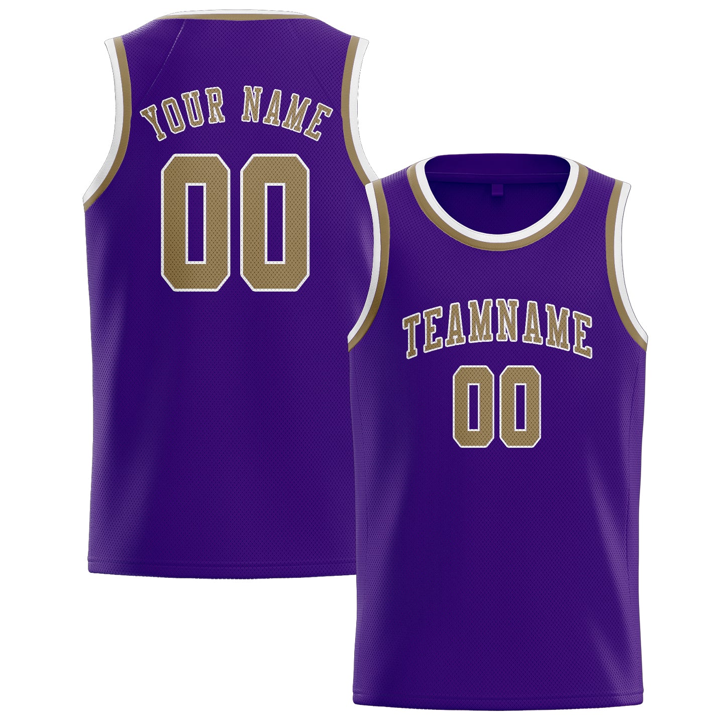 Custom Purple Light Khaki Basketball Jersey