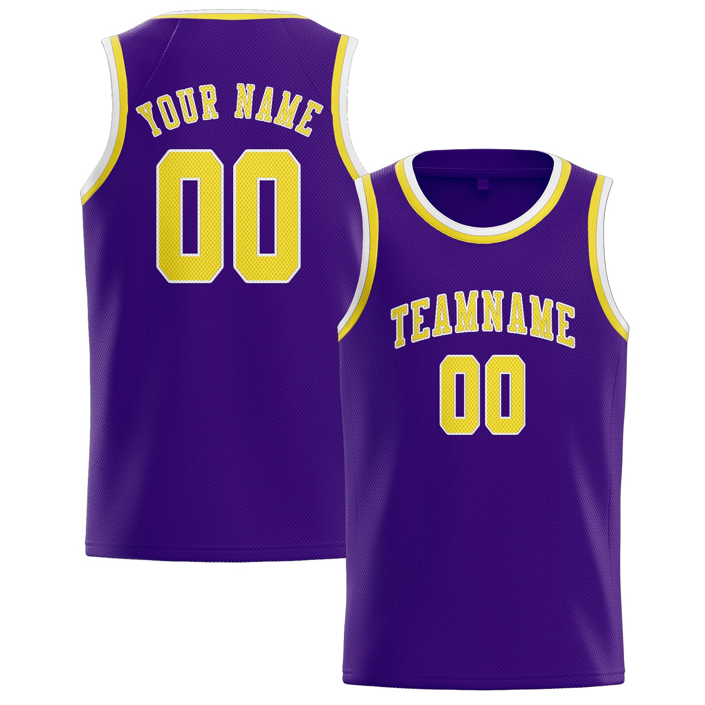 Custom Purple Light Yellow Basketball Jersey